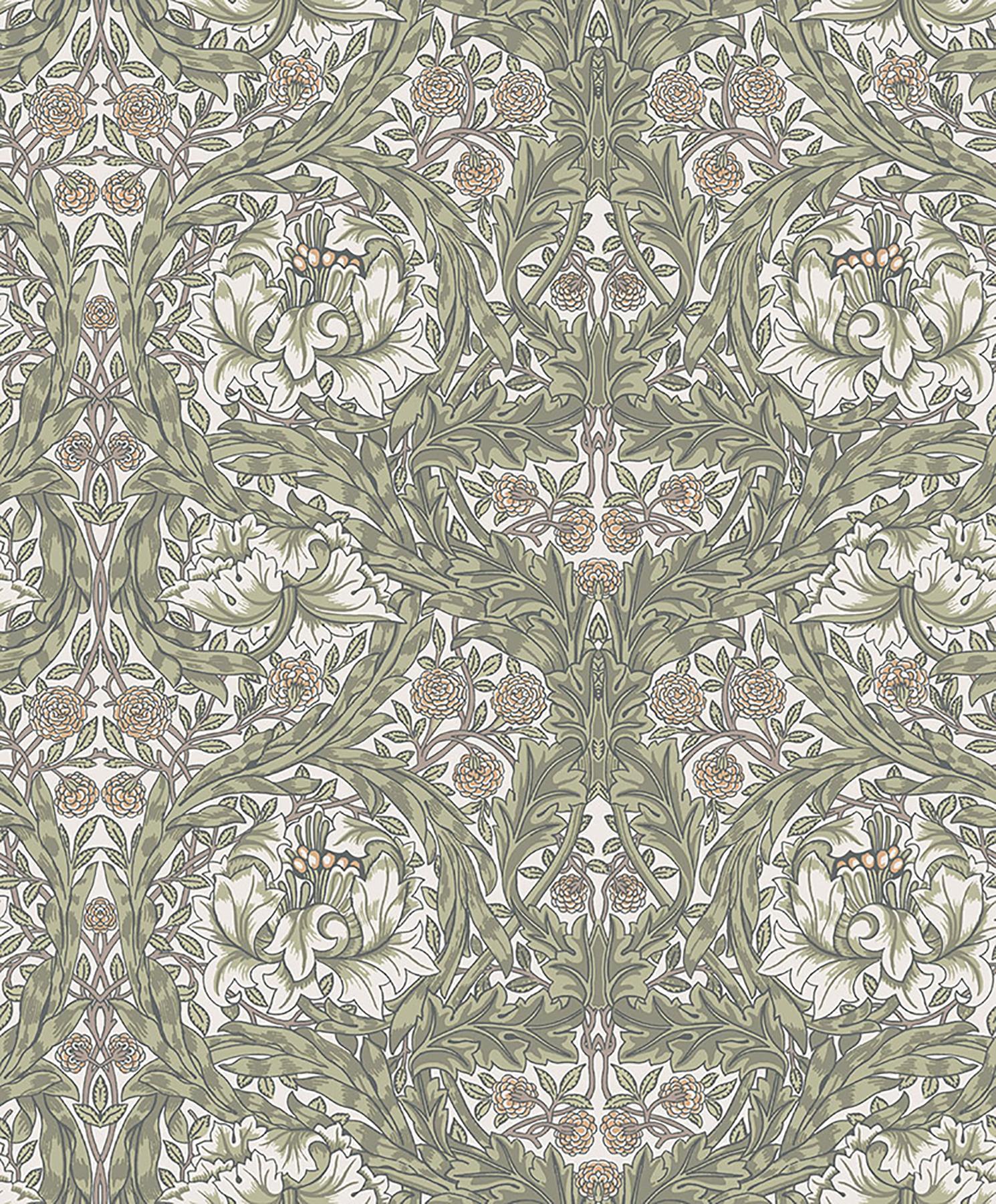 A-Street Prints African Marigold Green Floral Wallpaper
