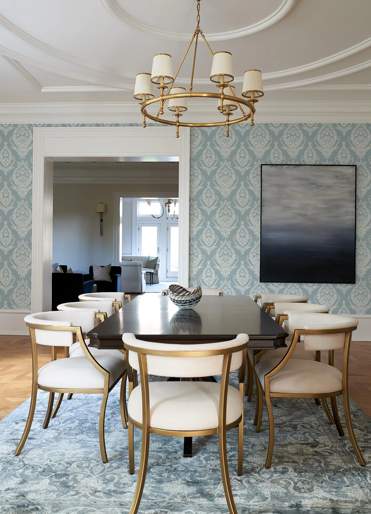 A-Street Prints Arlie Light Blue Botanical Damask Wallpaper - Image 2