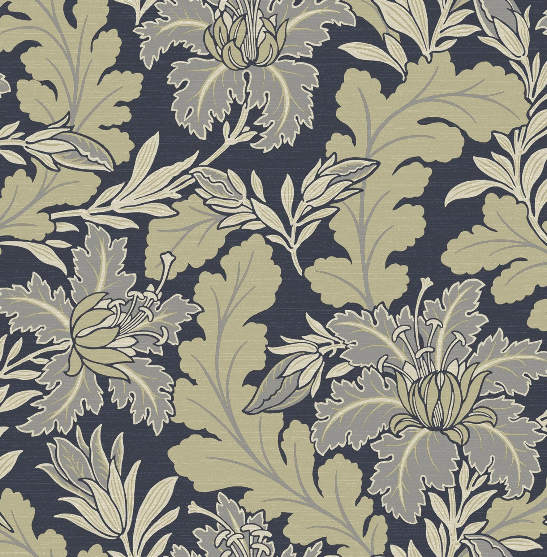 A-Street Prints Butterfield Navy Floral Wallpaper - Image 4