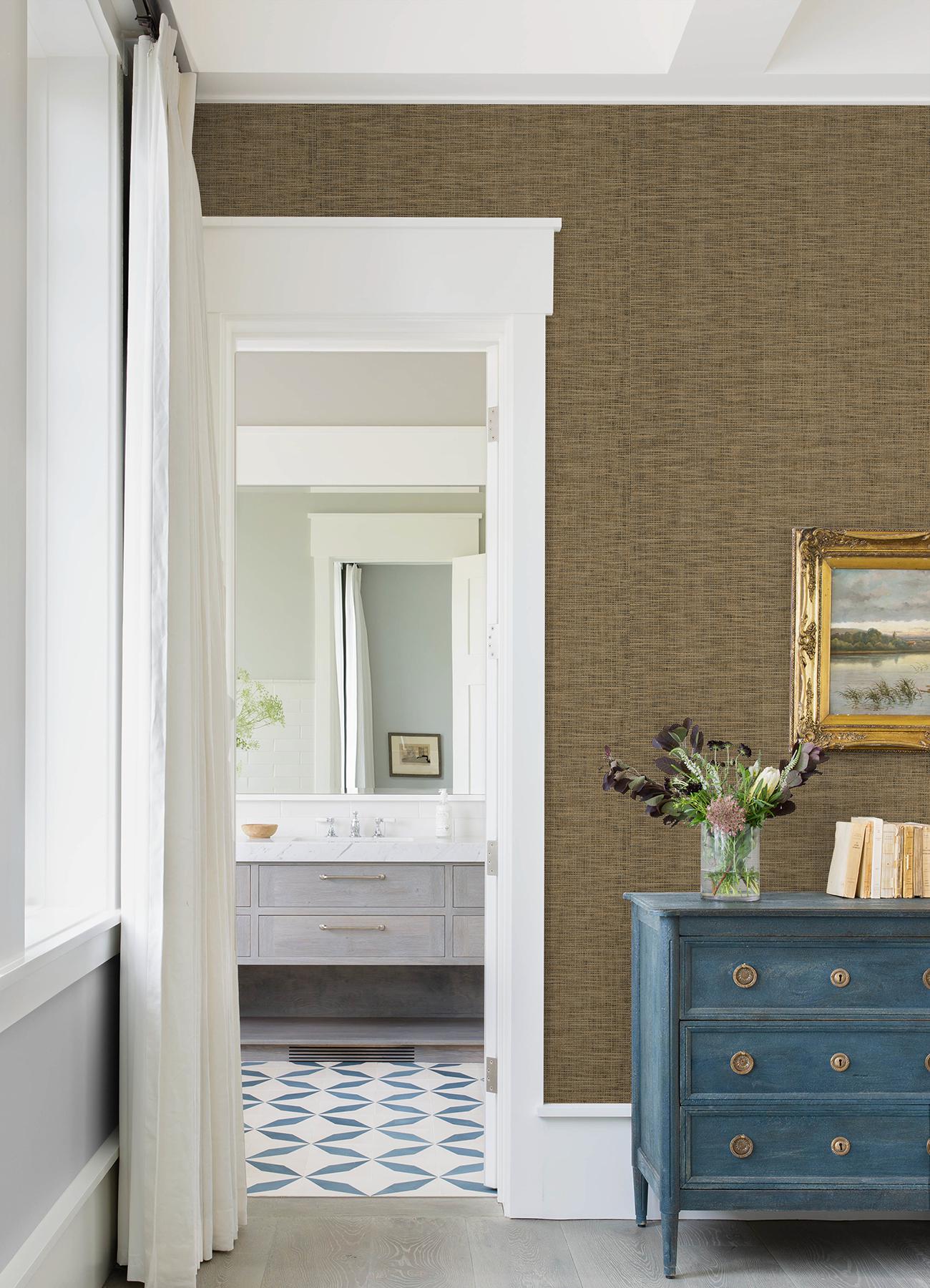 A-Street Prints Cixi Neutral Basketweave Wallpaper - Image 2