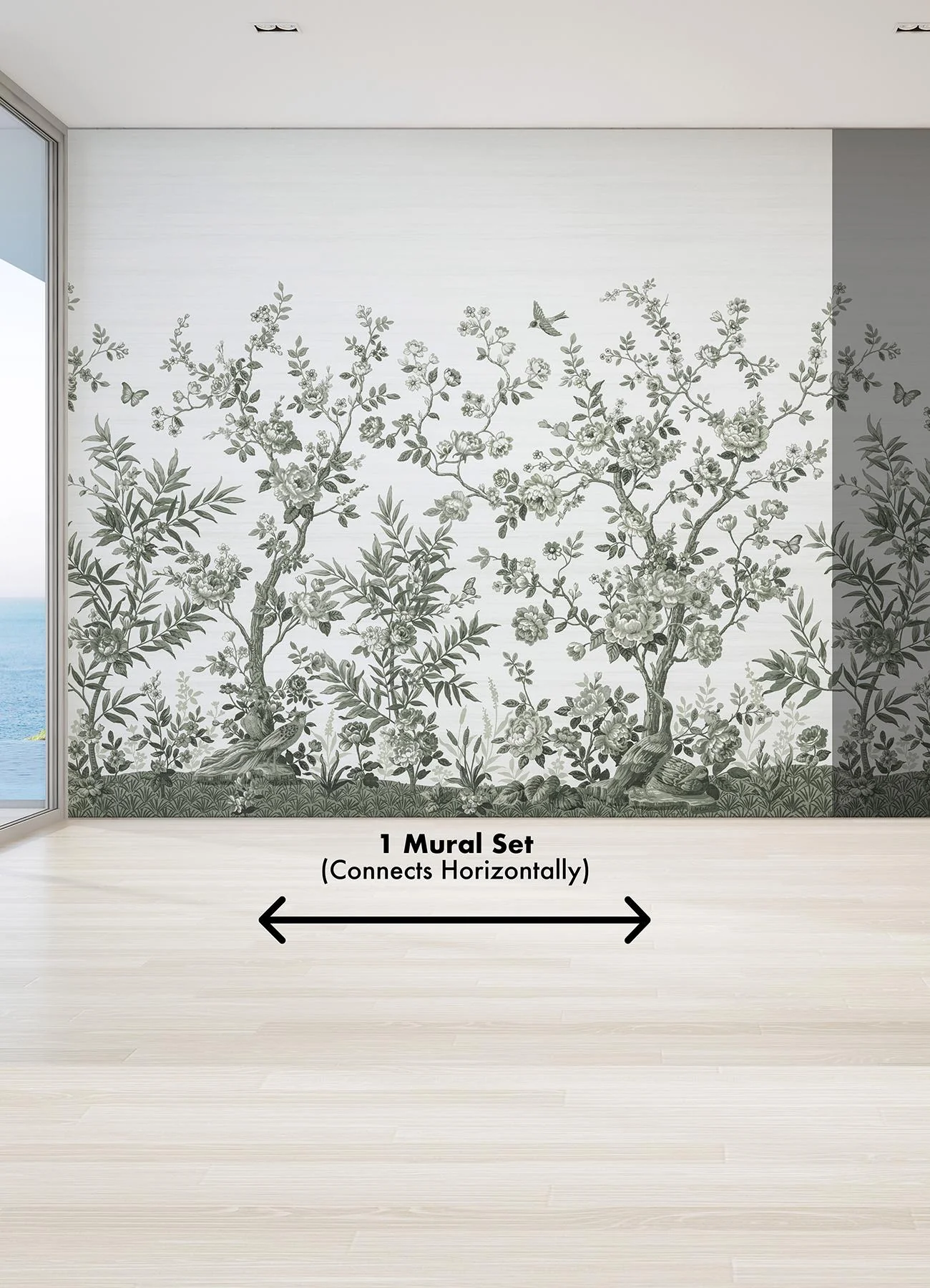 A-Street Prints Forest Chinoiserie Sage Green Wall Mural - Image 3