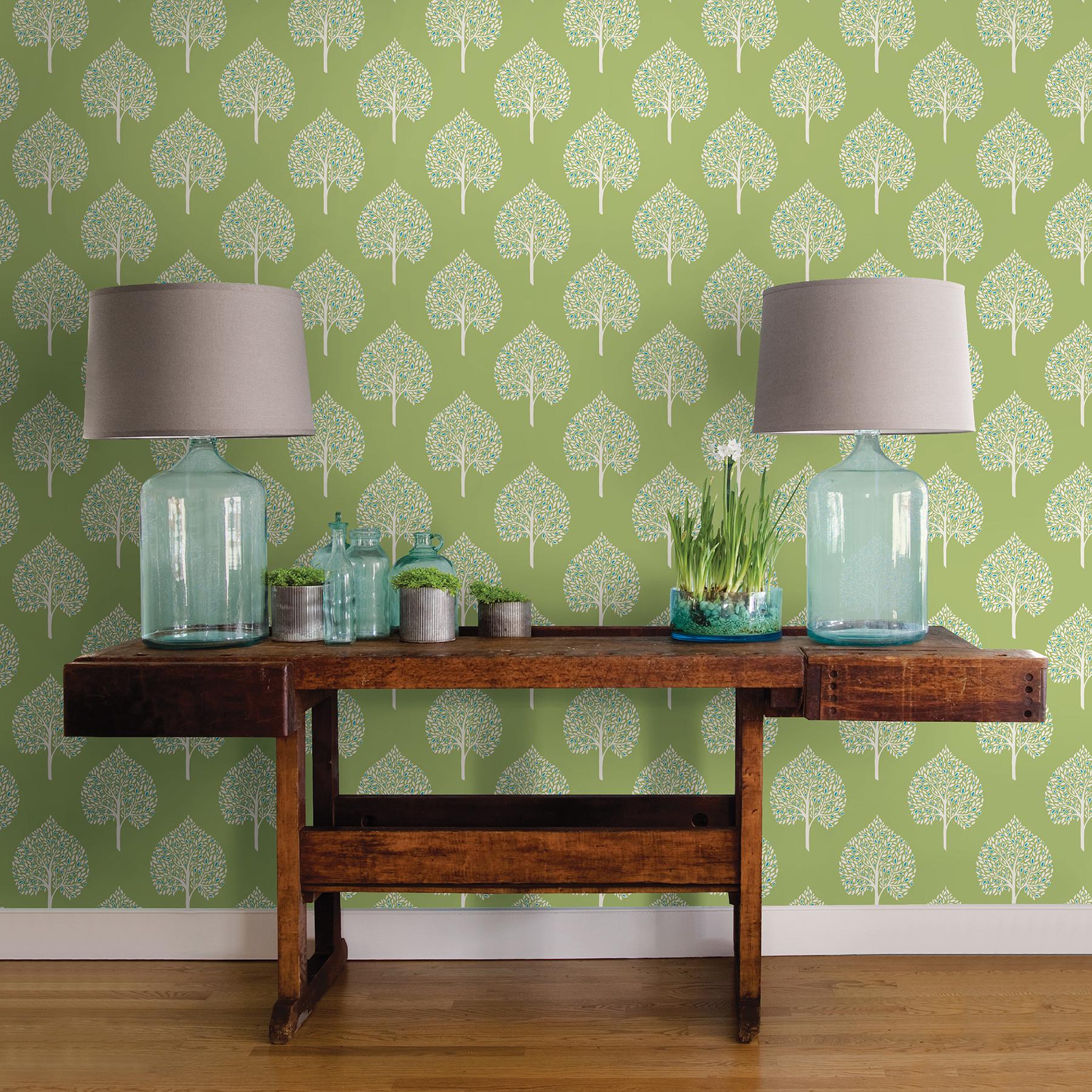 A-Street Prints Grove Green Tree Wallpaper - Image 2