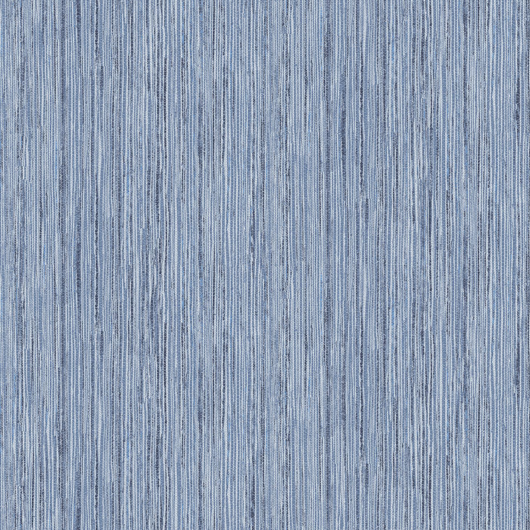 A-Street Prints Justina Indigo Faux Grasscloth Wallpaper - Image 3