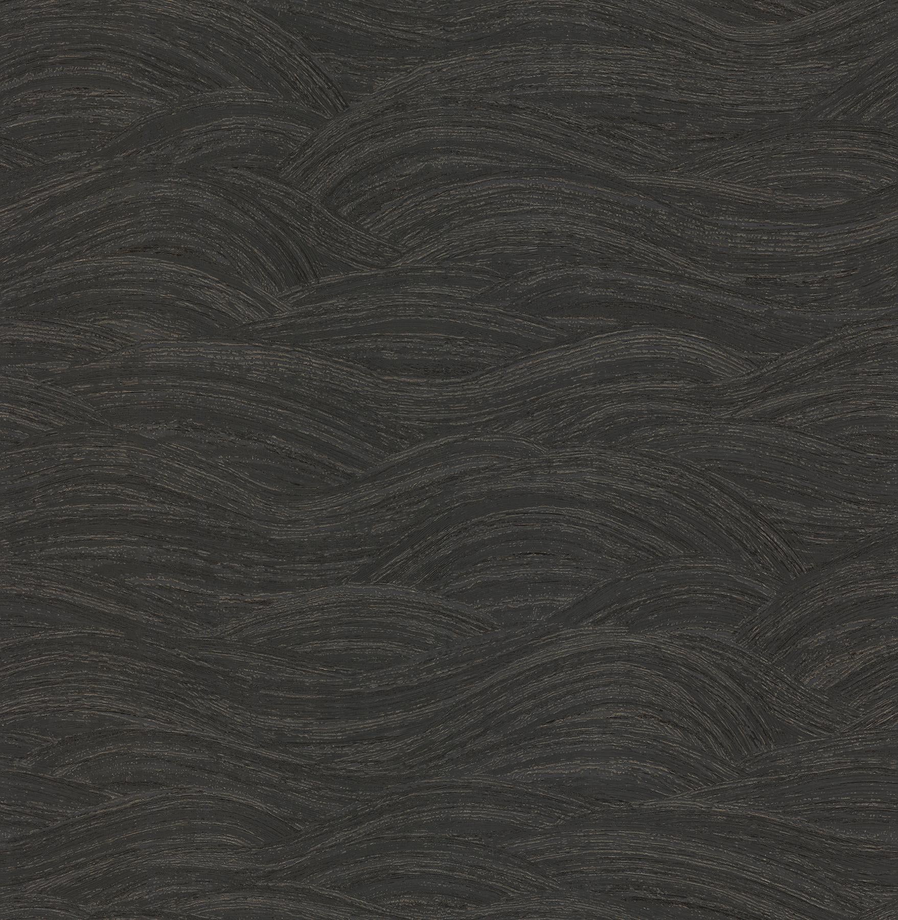 A-Street Prints Leith Black Zen Waves Wallpaper - Image 3