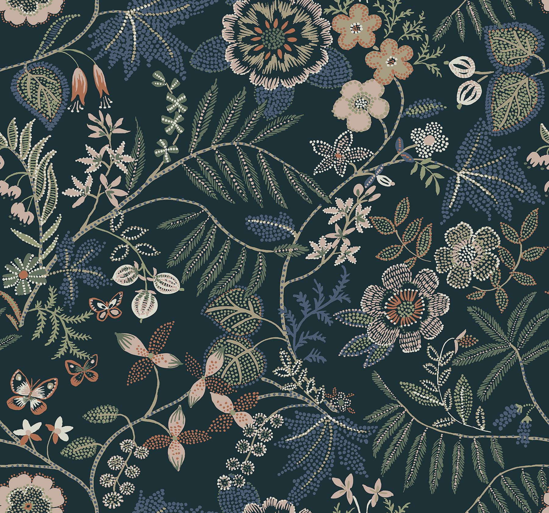 A-Street Prints Marilyn Sea Green Floral Trail Wallpaper By Scott Living