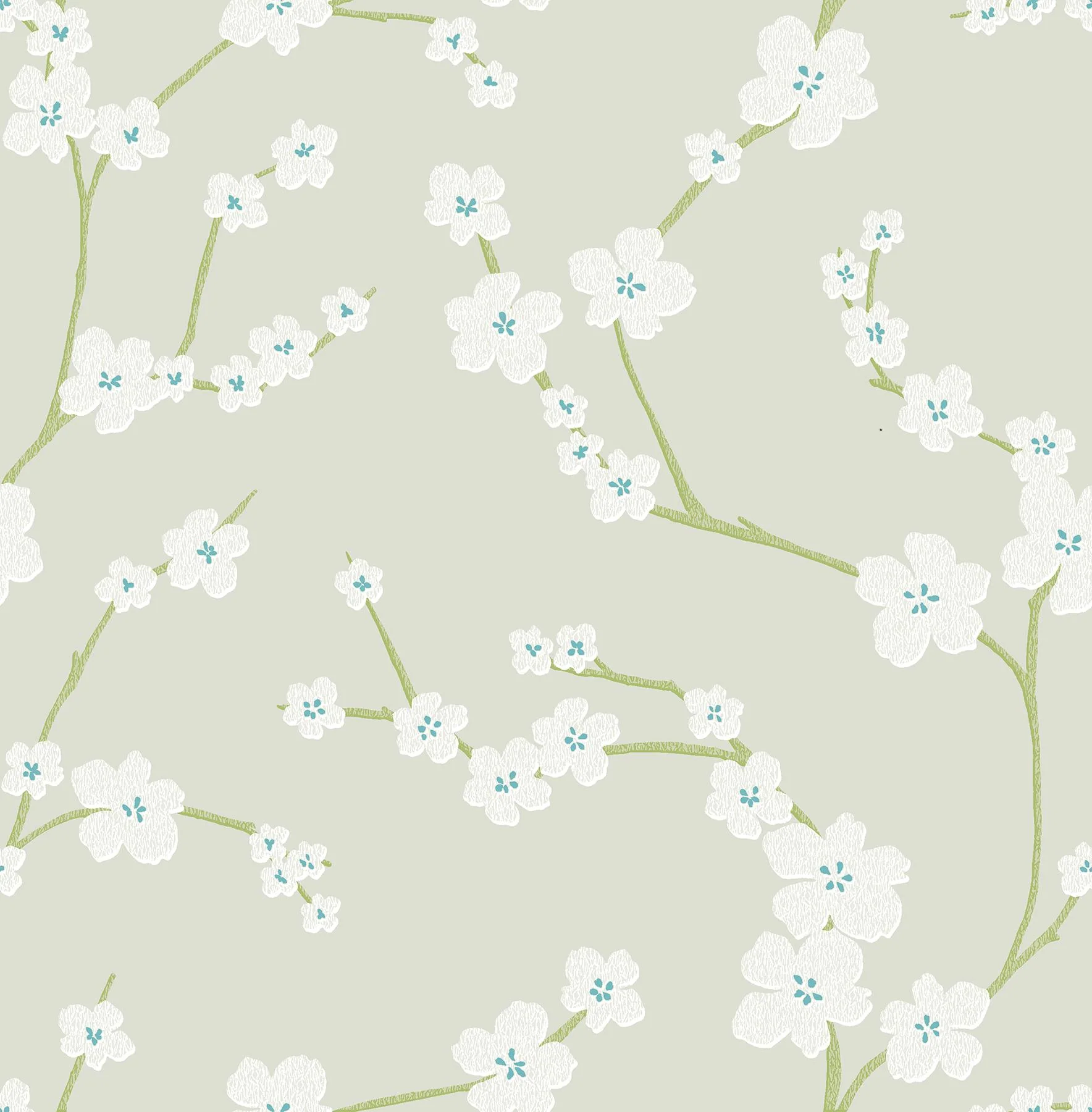 A-Street Prints Sakura Light Grey Floral Wallpaper
