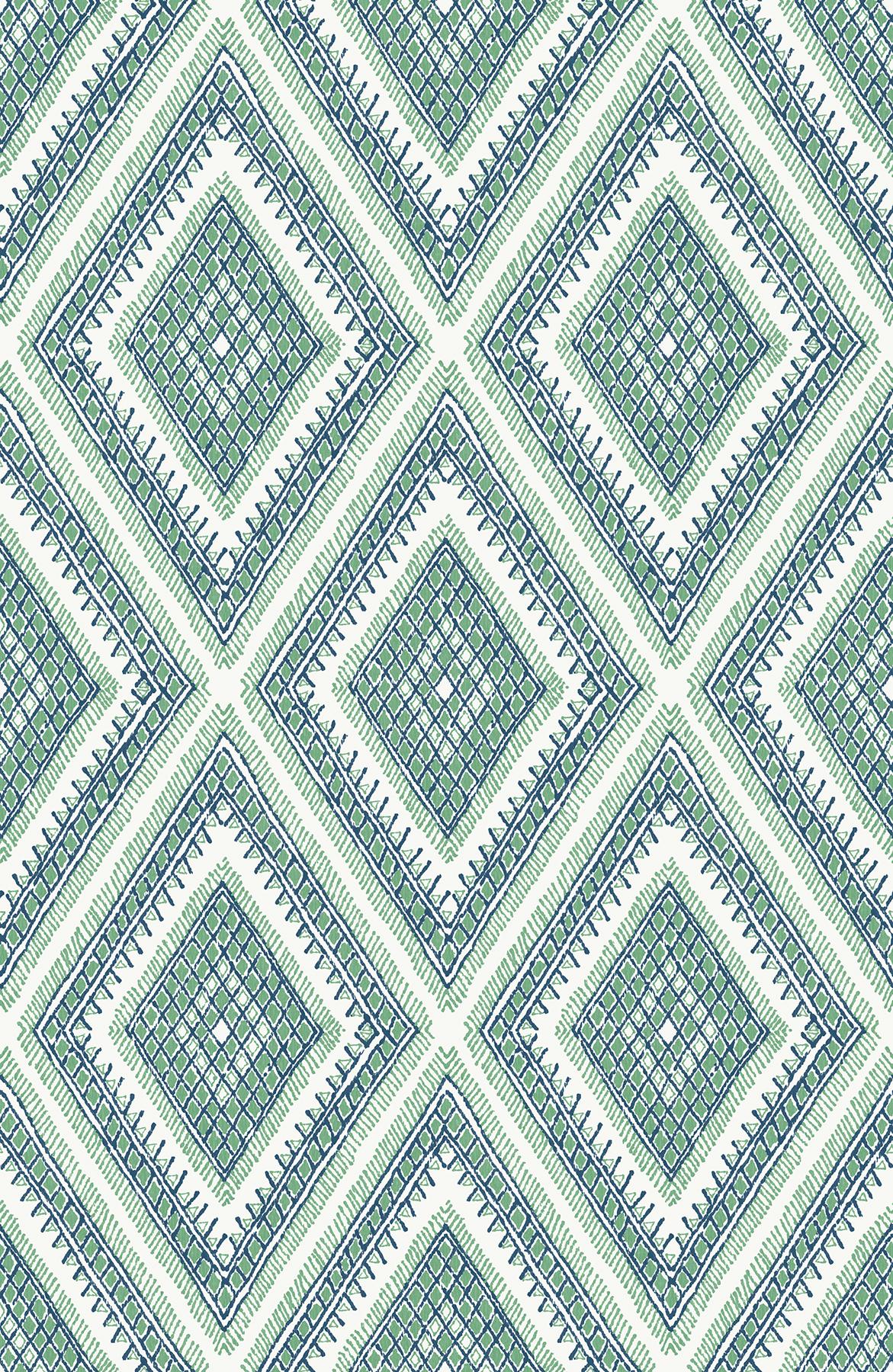 A-Street Prints Zaya Green Tribal Diamonds Wallpaper - Image 3