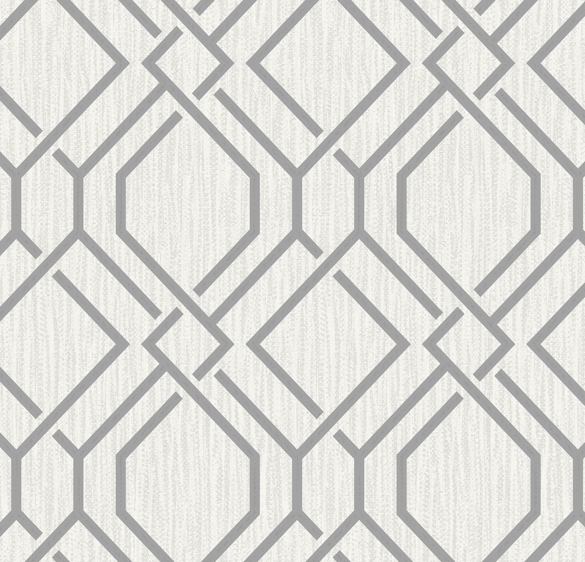 Advantage Frege Grey Trellis Wallpaper