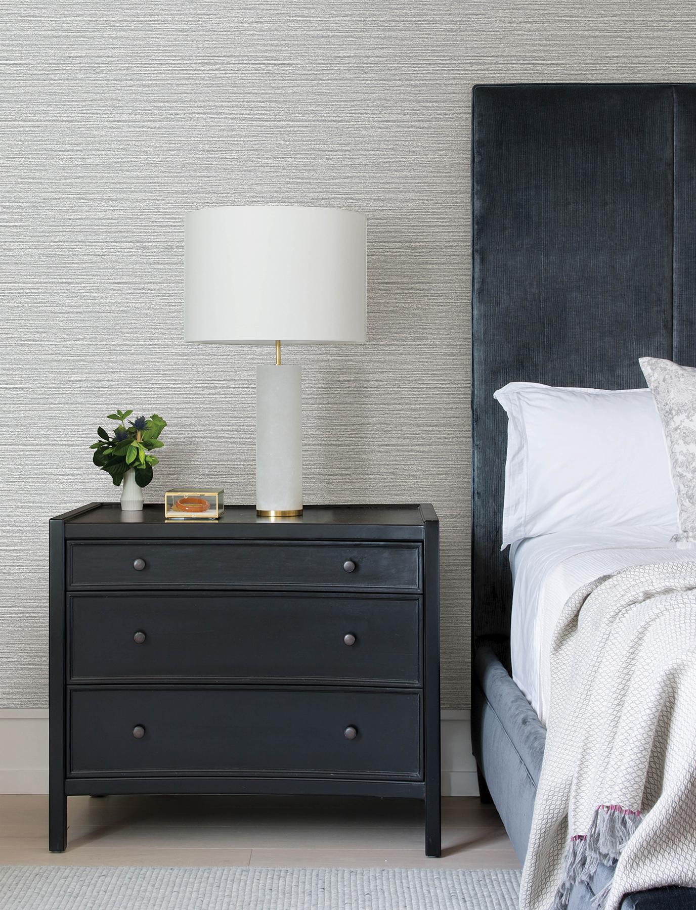 Advantage Hazen Sterling Shimmer Stripe Wallpaper - Image 2