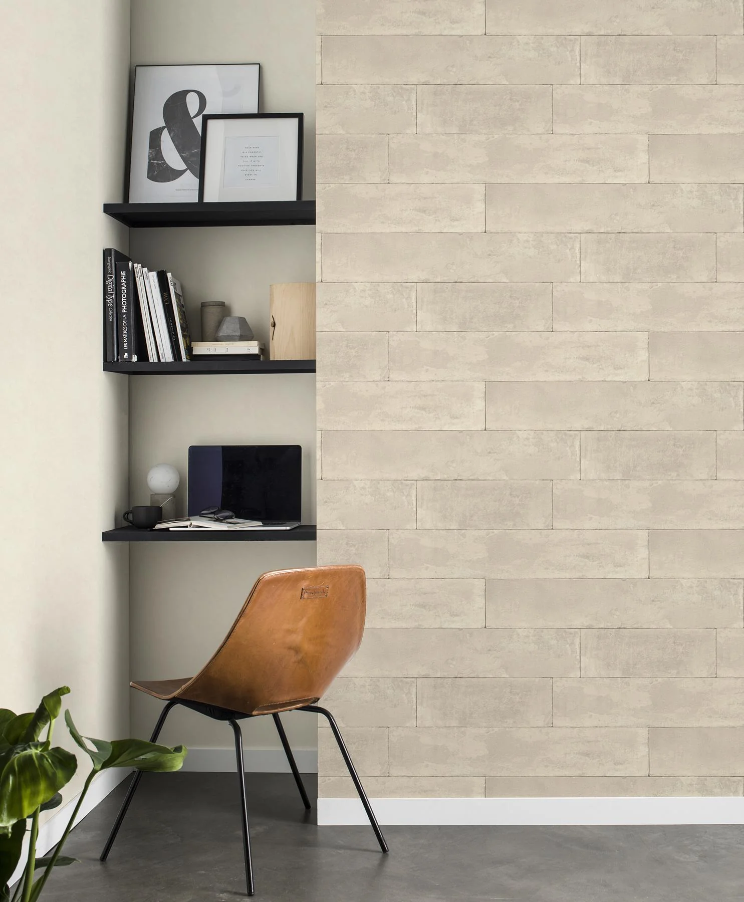 Advantage Lanier Neutral Stone Plank Wallpaper - Image 3