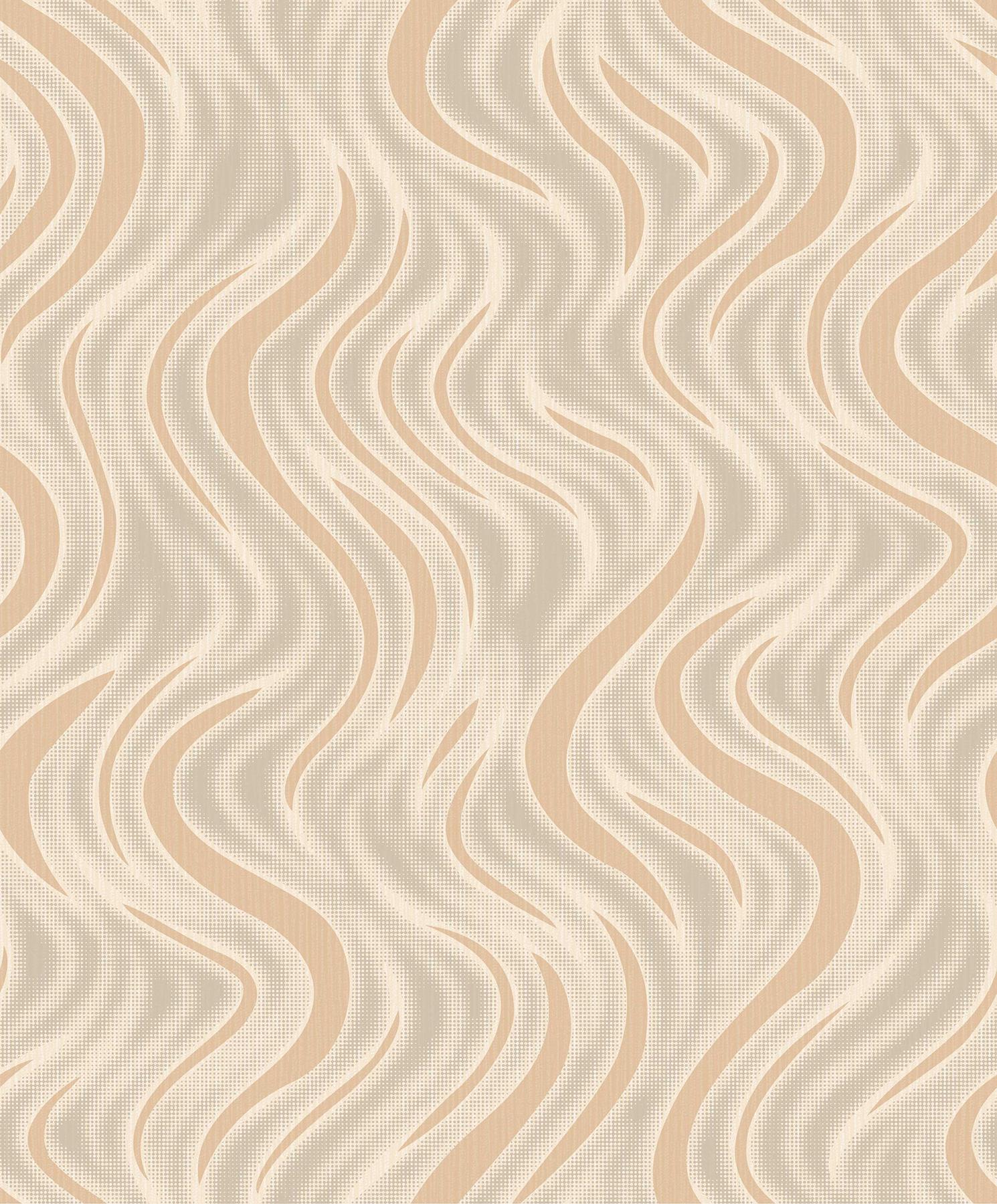 Advantage Roxie Orange Wave Wallpaper