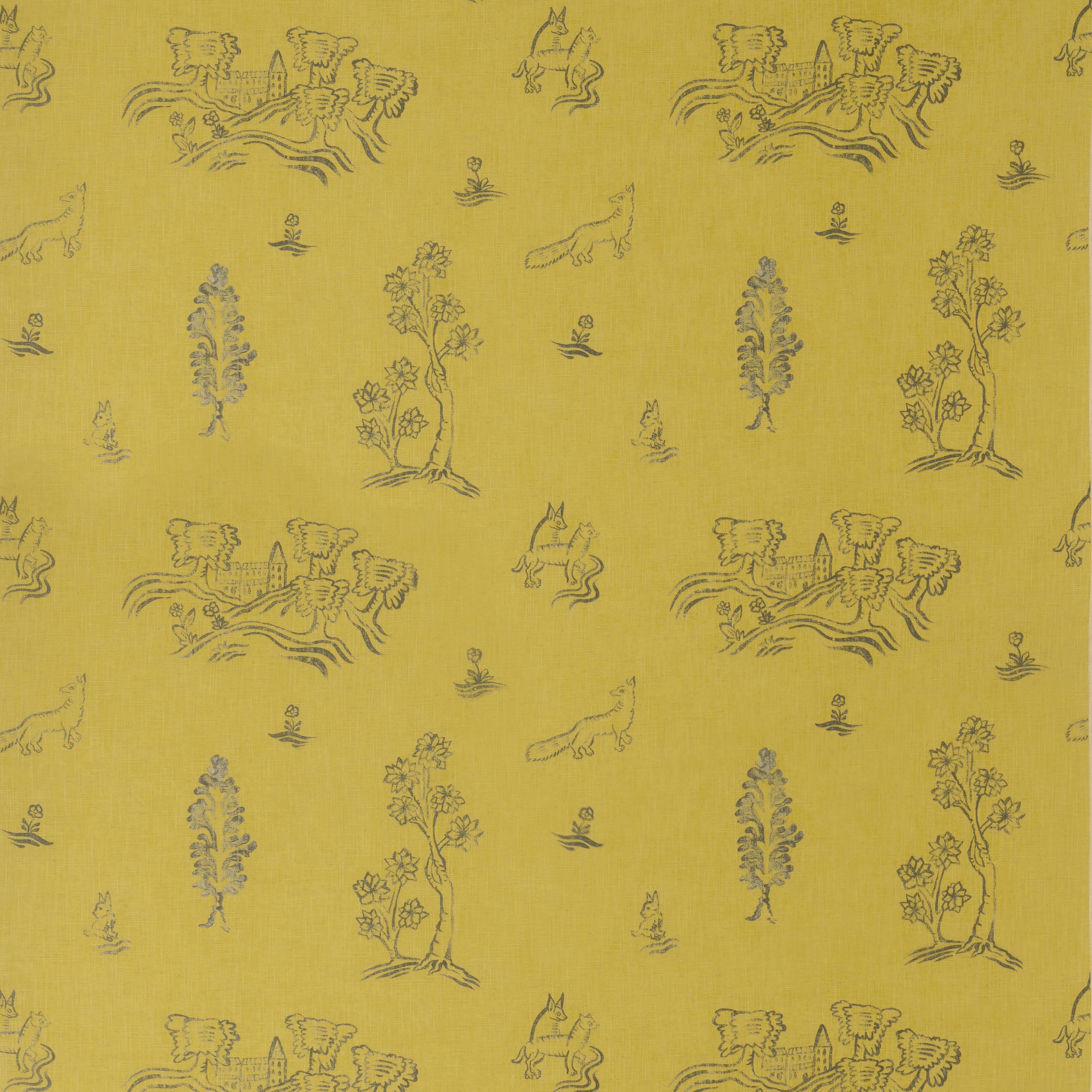 Andrew Martin Friendly Folk Provencal Yellow Fabric - Image 2