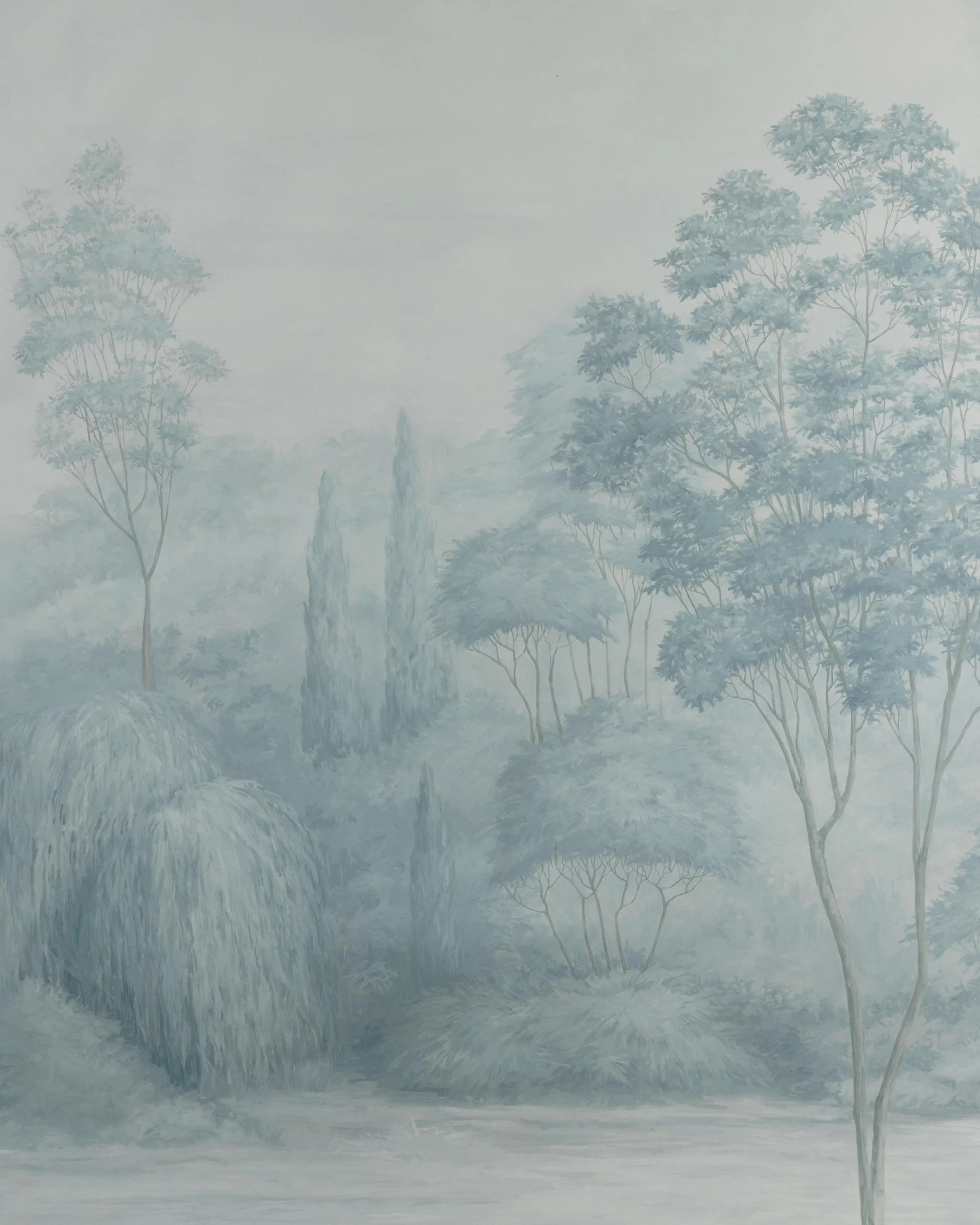 Brunschwig & Fils Arbres Mural Blue Wallpaper - Image 3