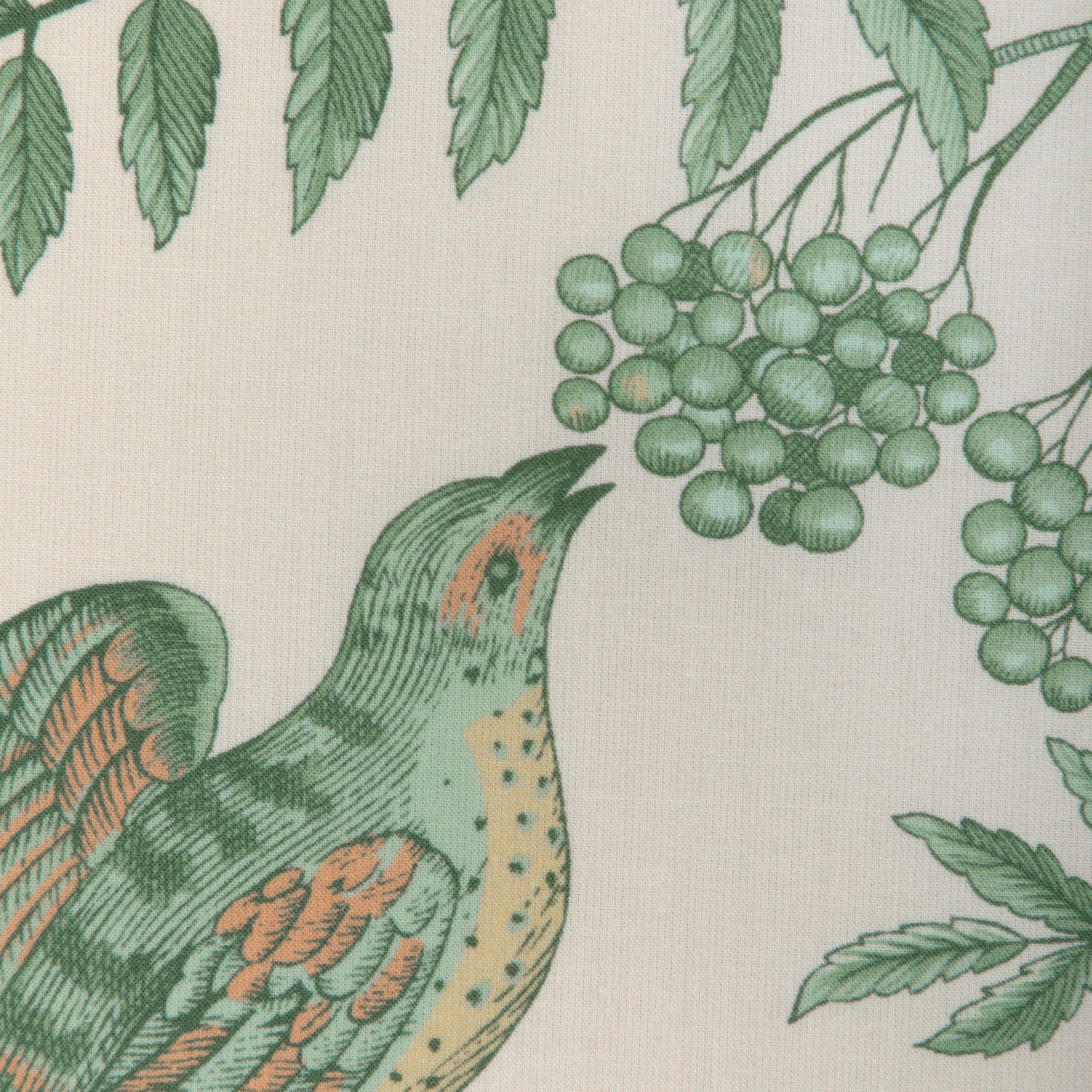Brunschwig & Fils Bird And Thistle Cotton Print Green Fabric - Image 3