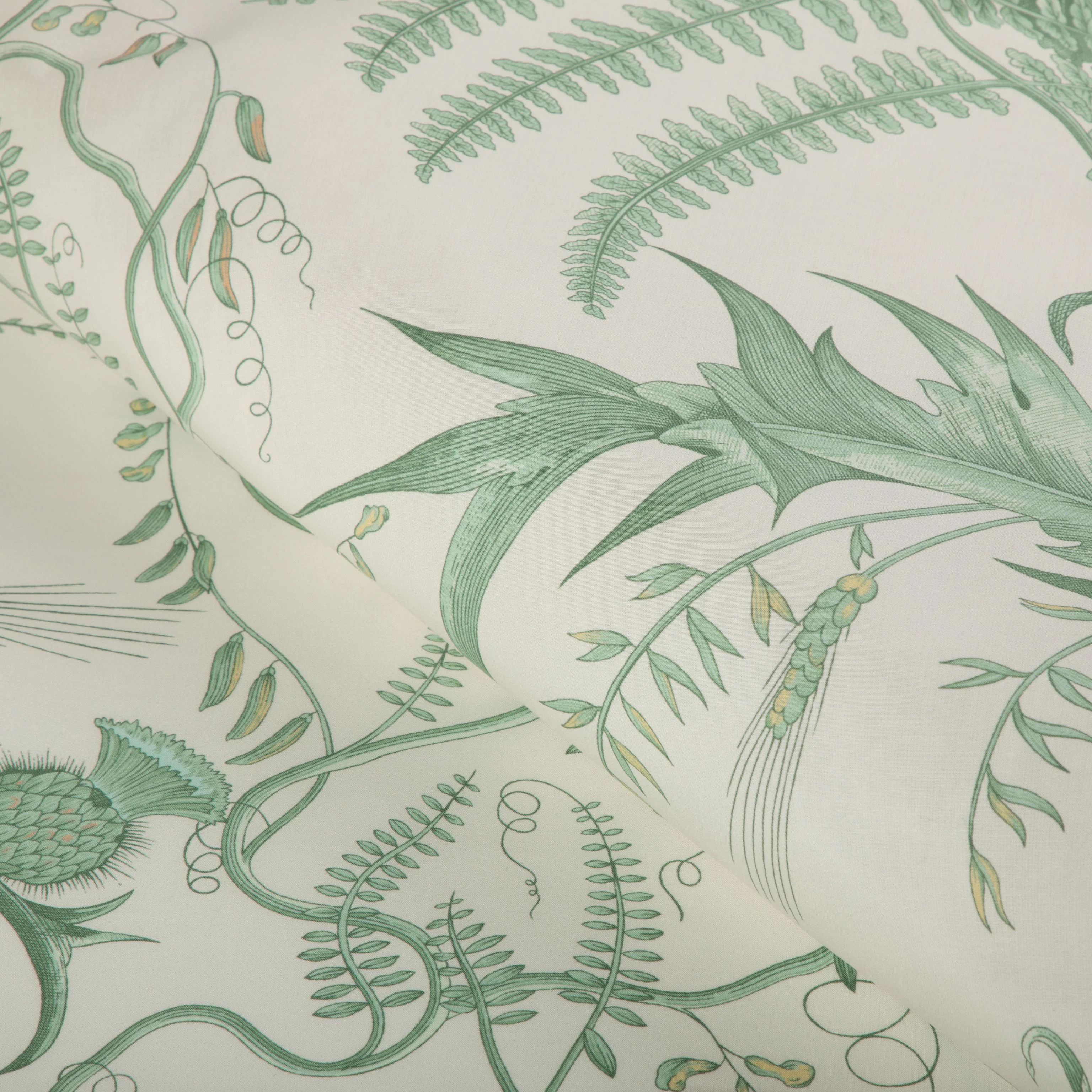 Brunschwig & Fils Bird And Thistle Cotton Print Green Fabric - Image 4