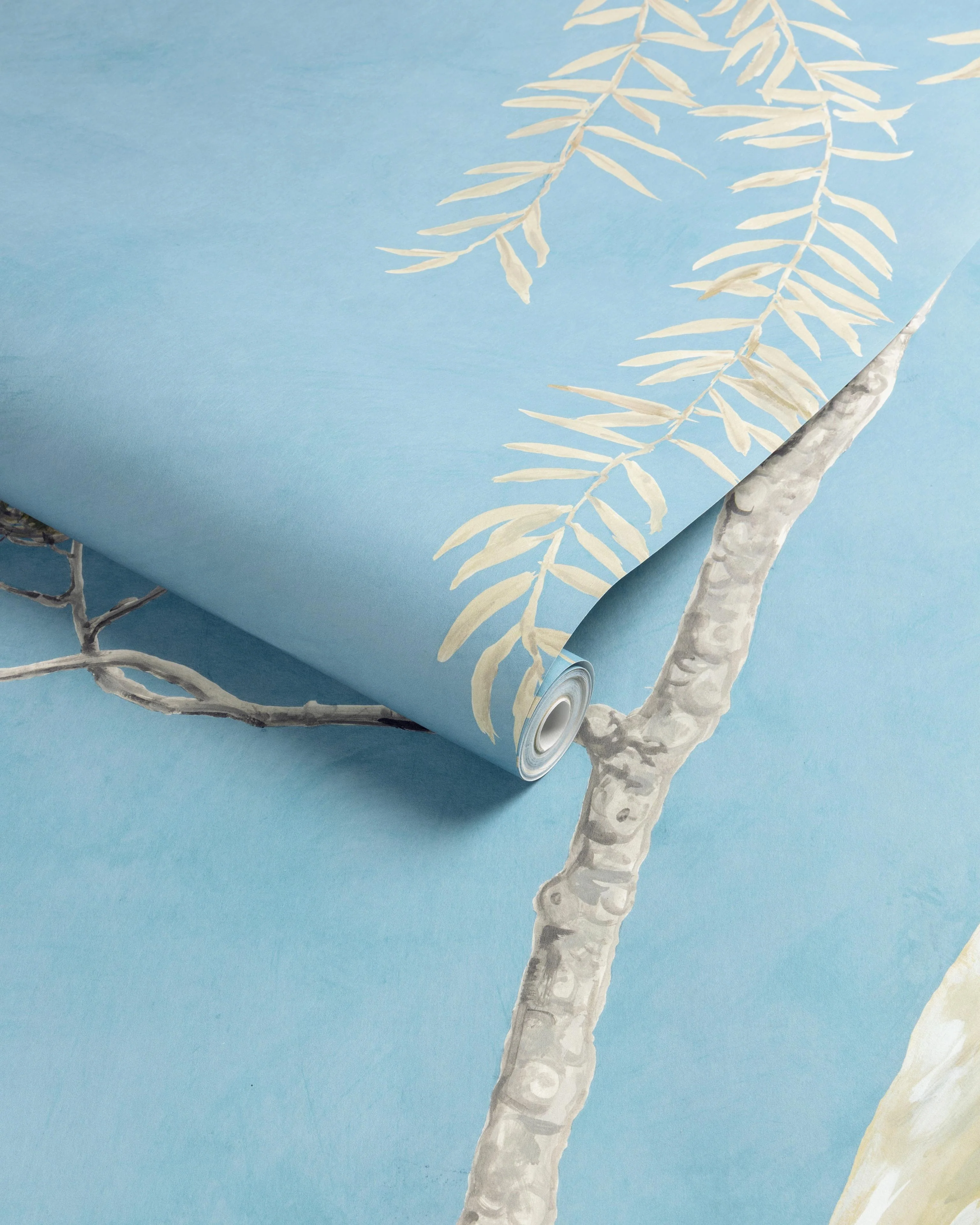 Brunschwig & Fils Egret Marsh Mural Blue Wallpaper - Image 3