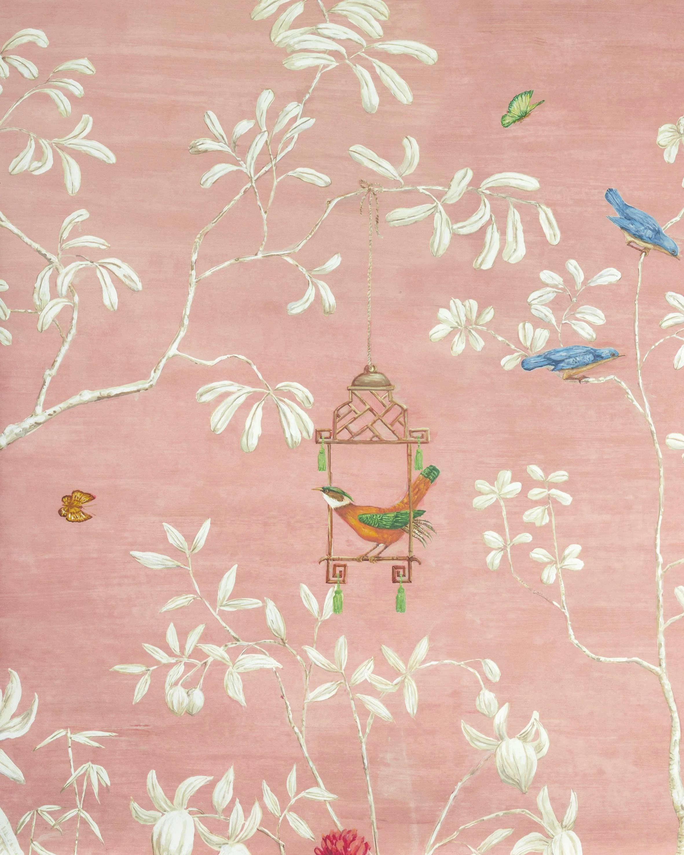 Brunschwig & Fils Jardin Yili Mural Blush Wallpaper - Image 3