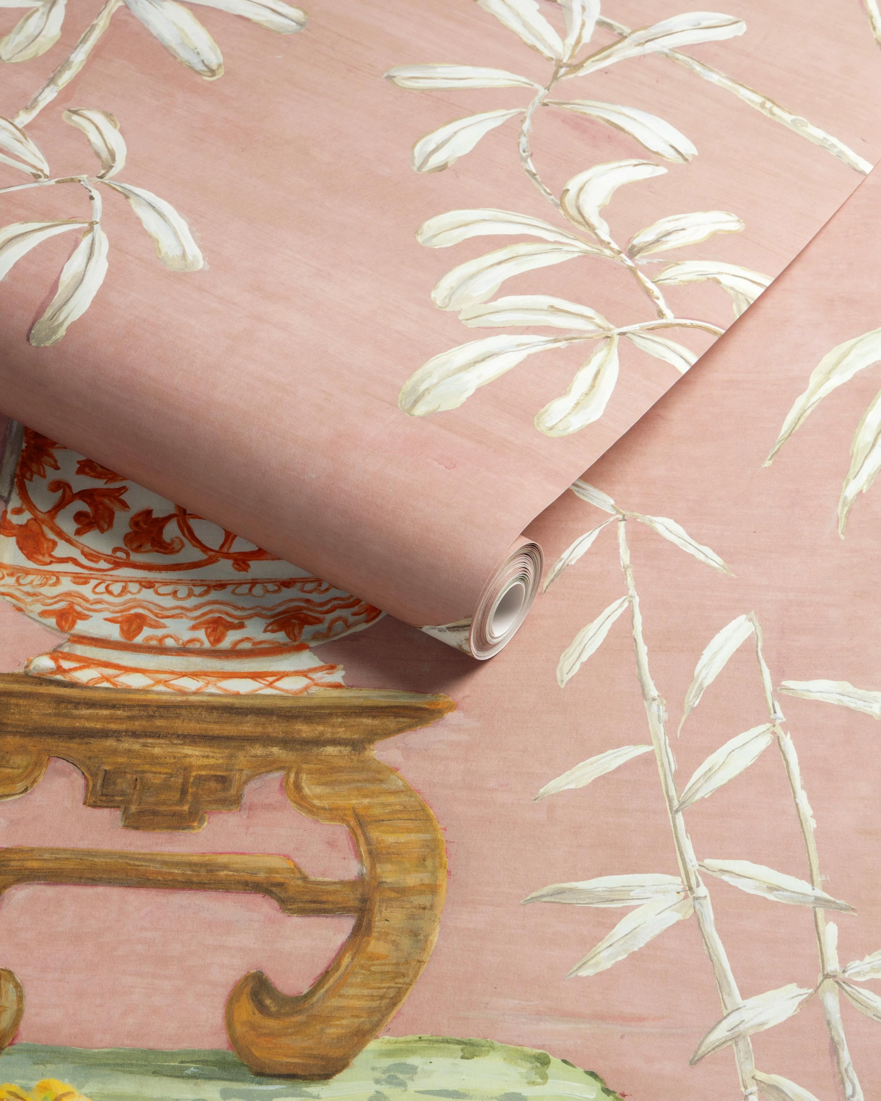 Brunschwig & Fils Jardin Yili Mural Blush Wallpaper - Image 4