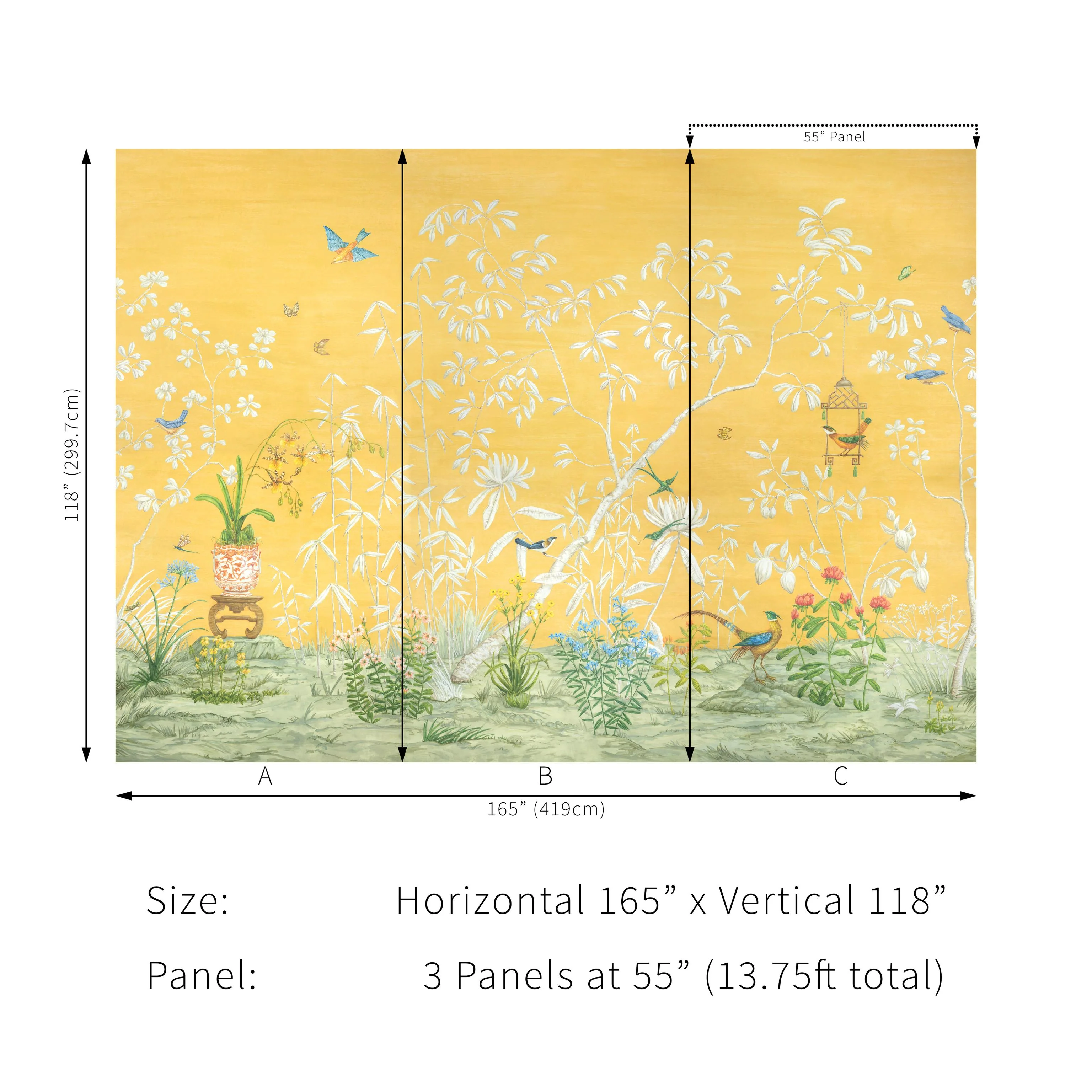 Brunschwig & Fils Jardin Yili Mural Soleil Wallpaper - Image 6