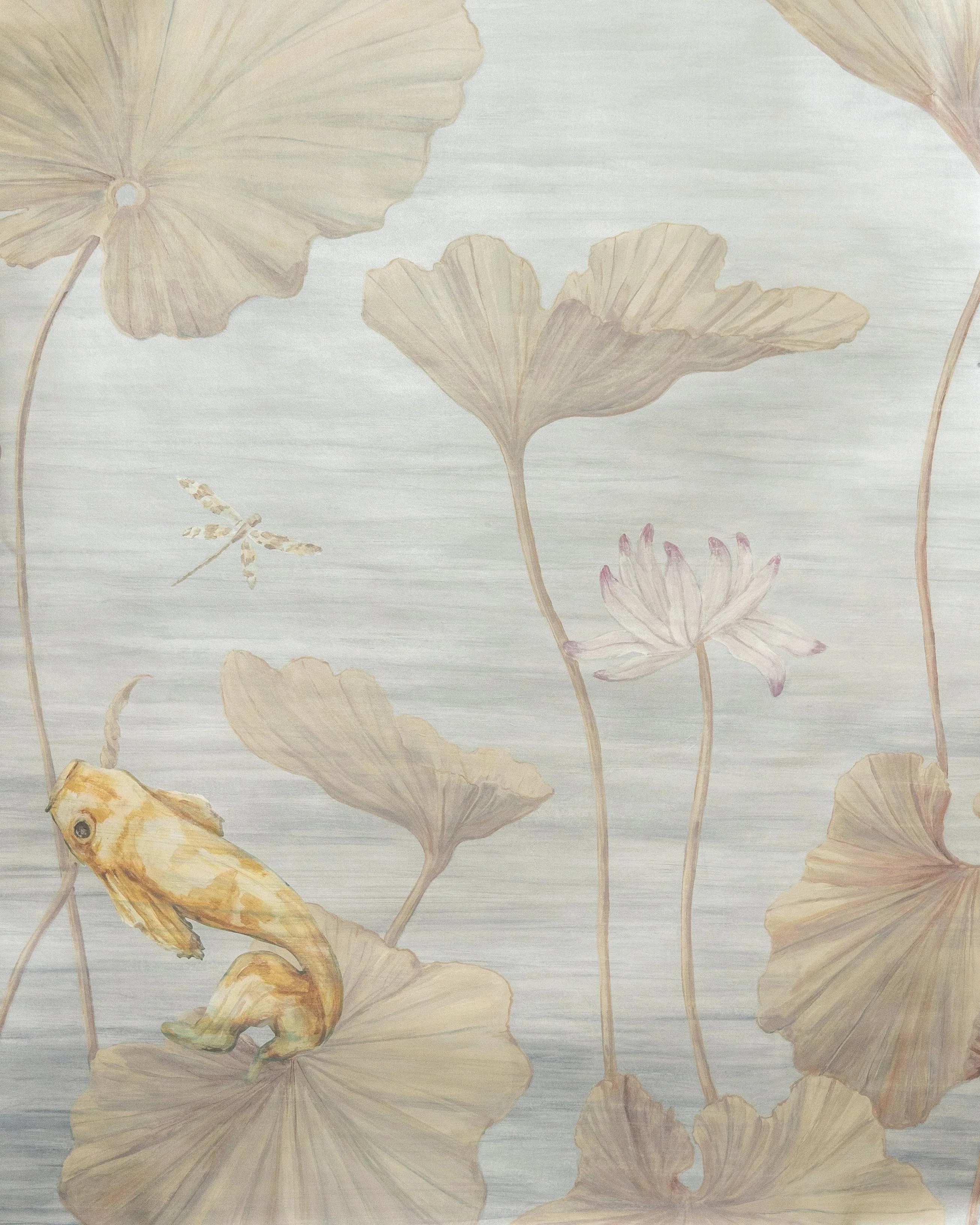 Brunschwig & Fils Koi Pond Mural Met Slate Wallpaper