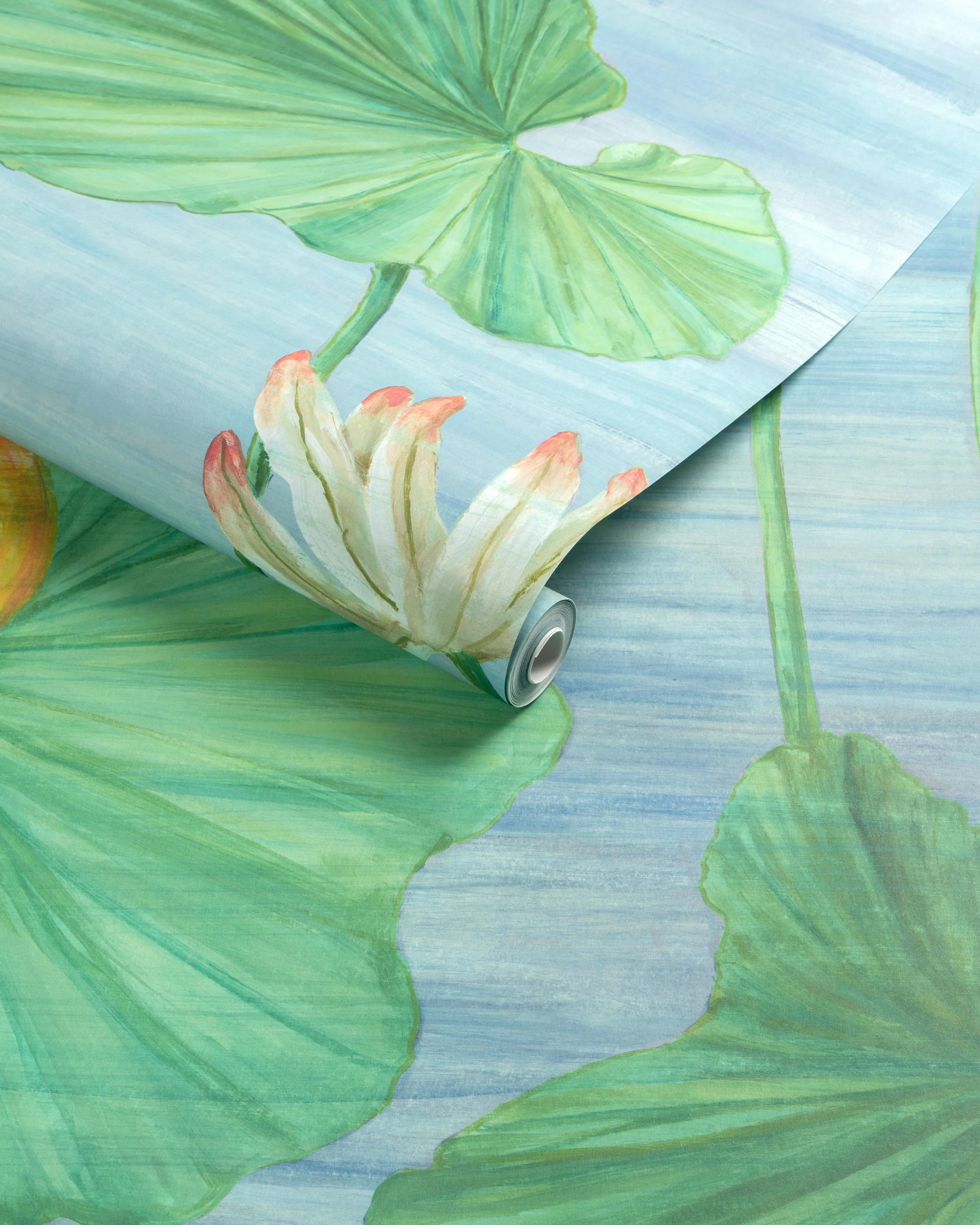 Brunschwig & Fils Koi Pond Mural Teal Wallpaper - Image 4