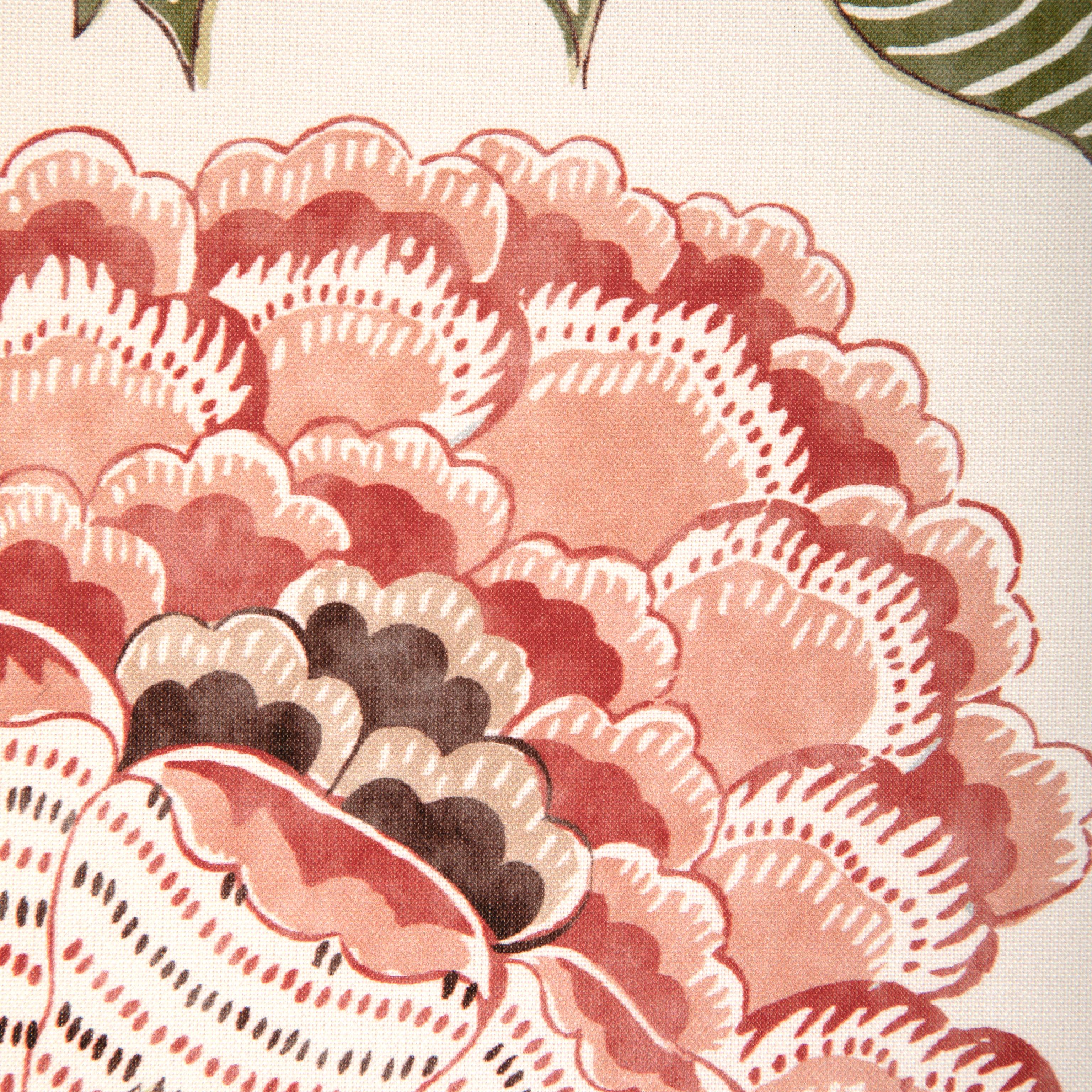 Brunschwig & Fils Lauris Print Apricot/Sage Fabric - Image 3