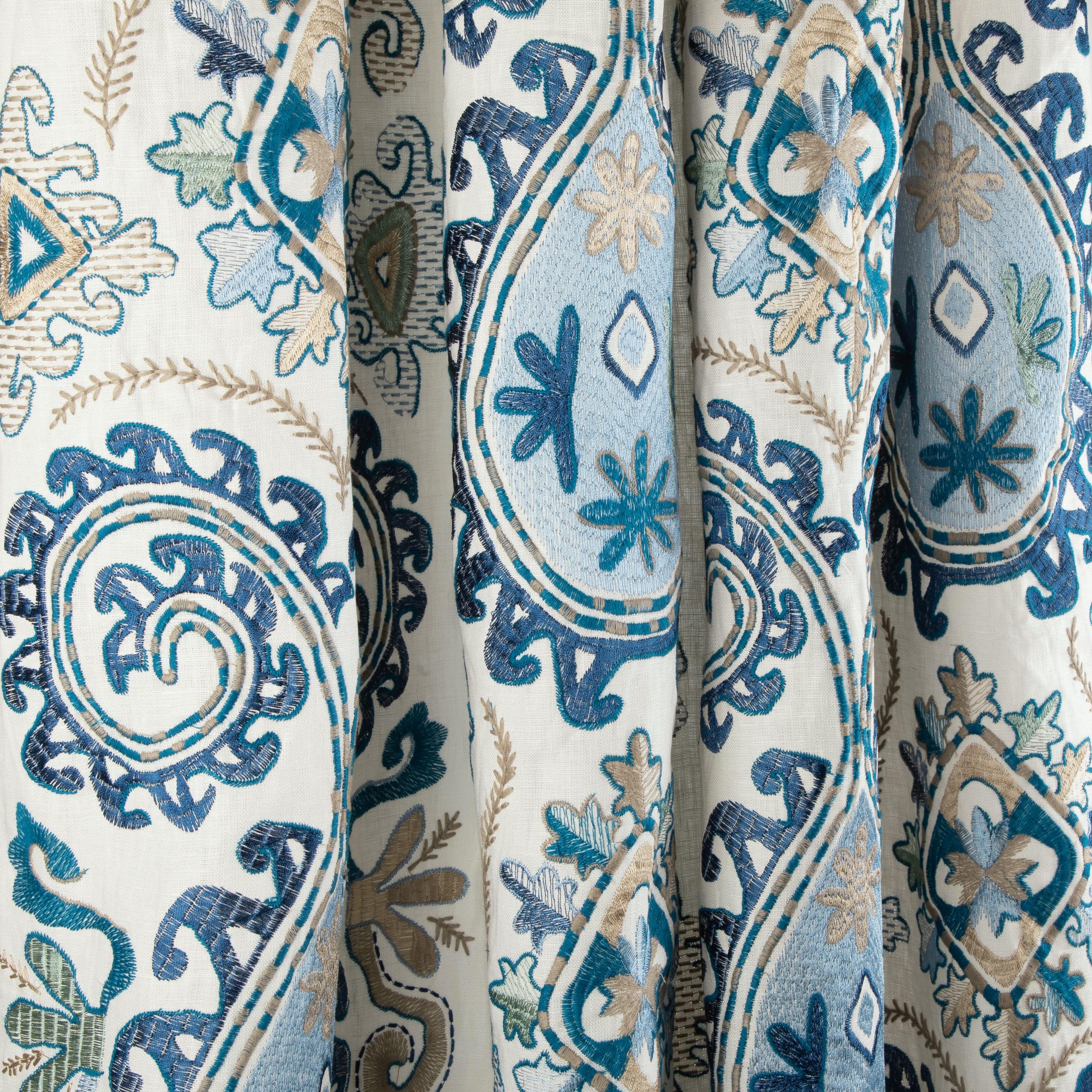 Brunschwig & Fils Lavali Emb Blue/Sky Drapery Fabric - Image 4
