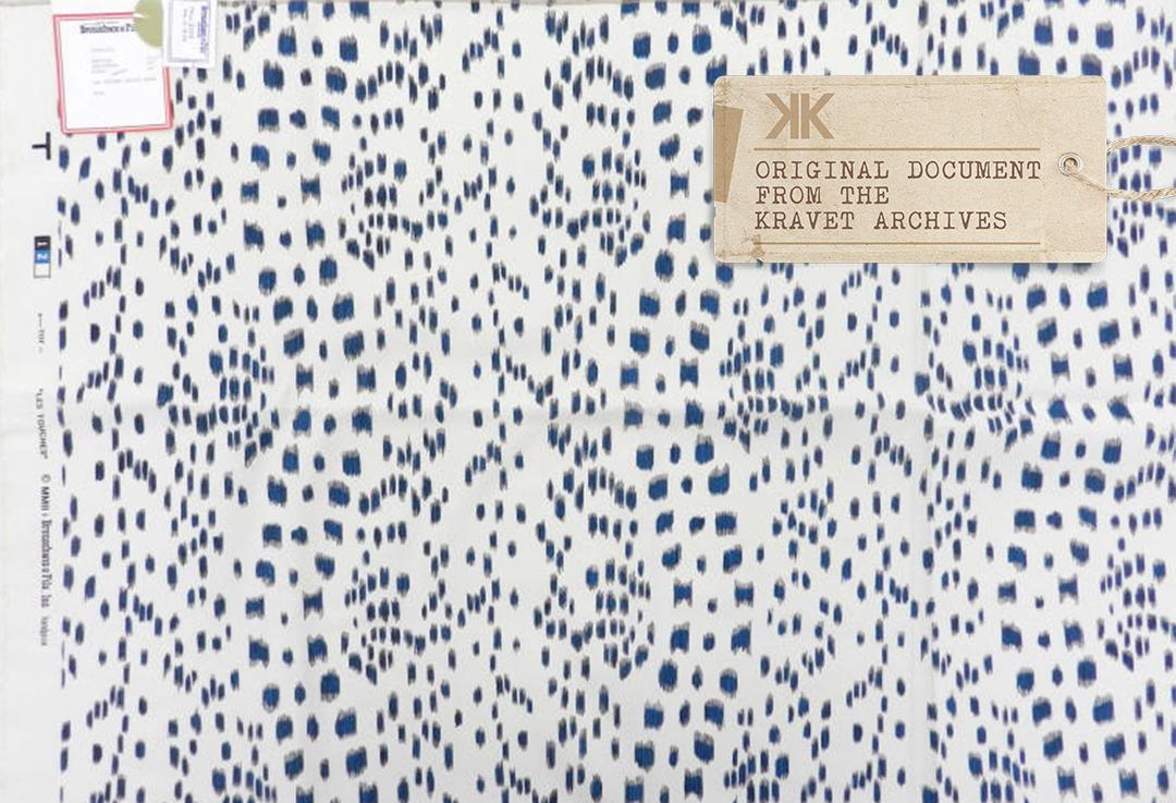 Brunschwig & Fils Les Touches Reverse Blue Drapery Fabric - Image 5