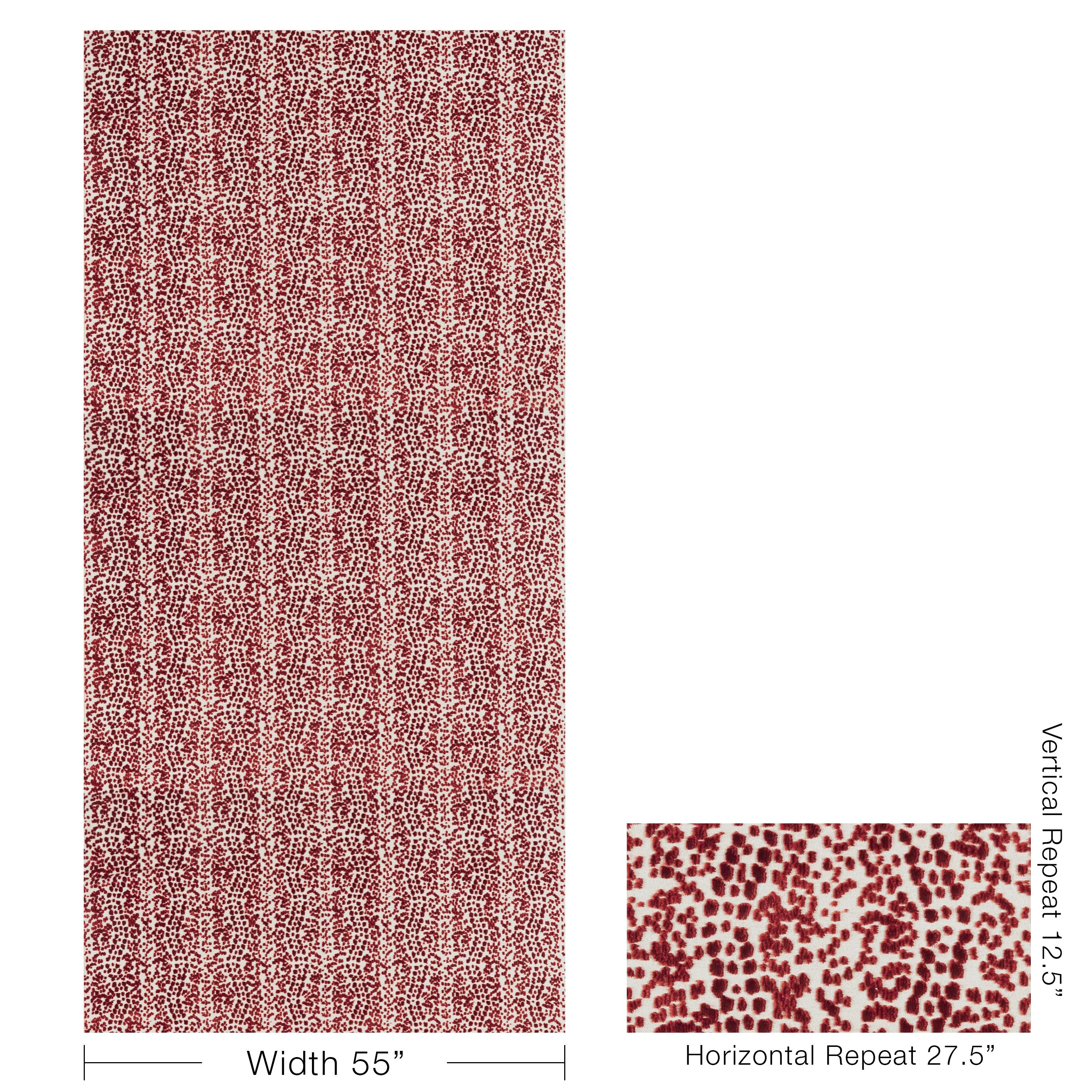 Brunschwig & Fils Les Touches Velvet Red Upholstery Fabric - Image 5