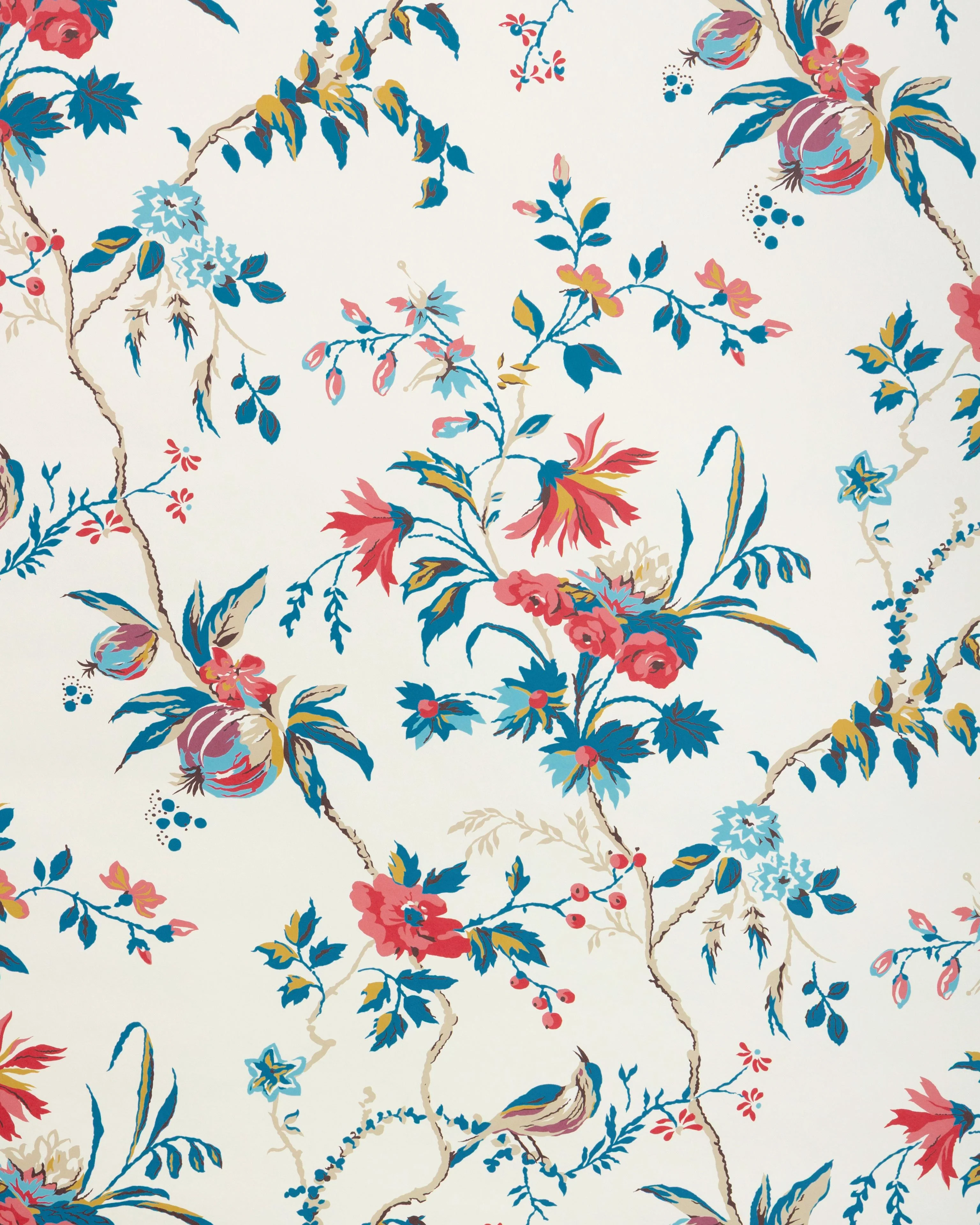 Brunschwig & Fils Locklin Red/Blue Wallpaper - Image 2