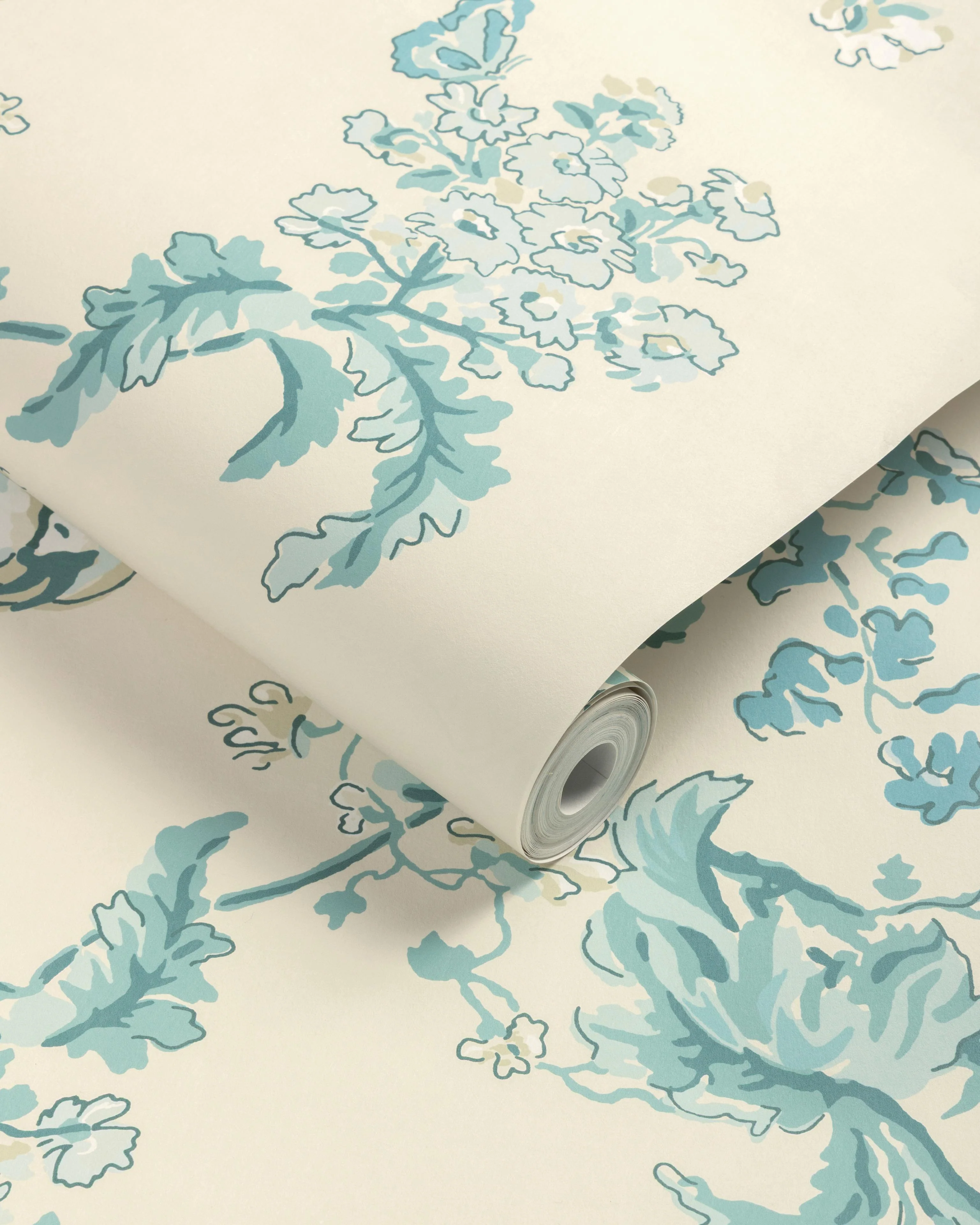Brunschwig & Fils Maintenon Aqua Wallpaper - Image 4