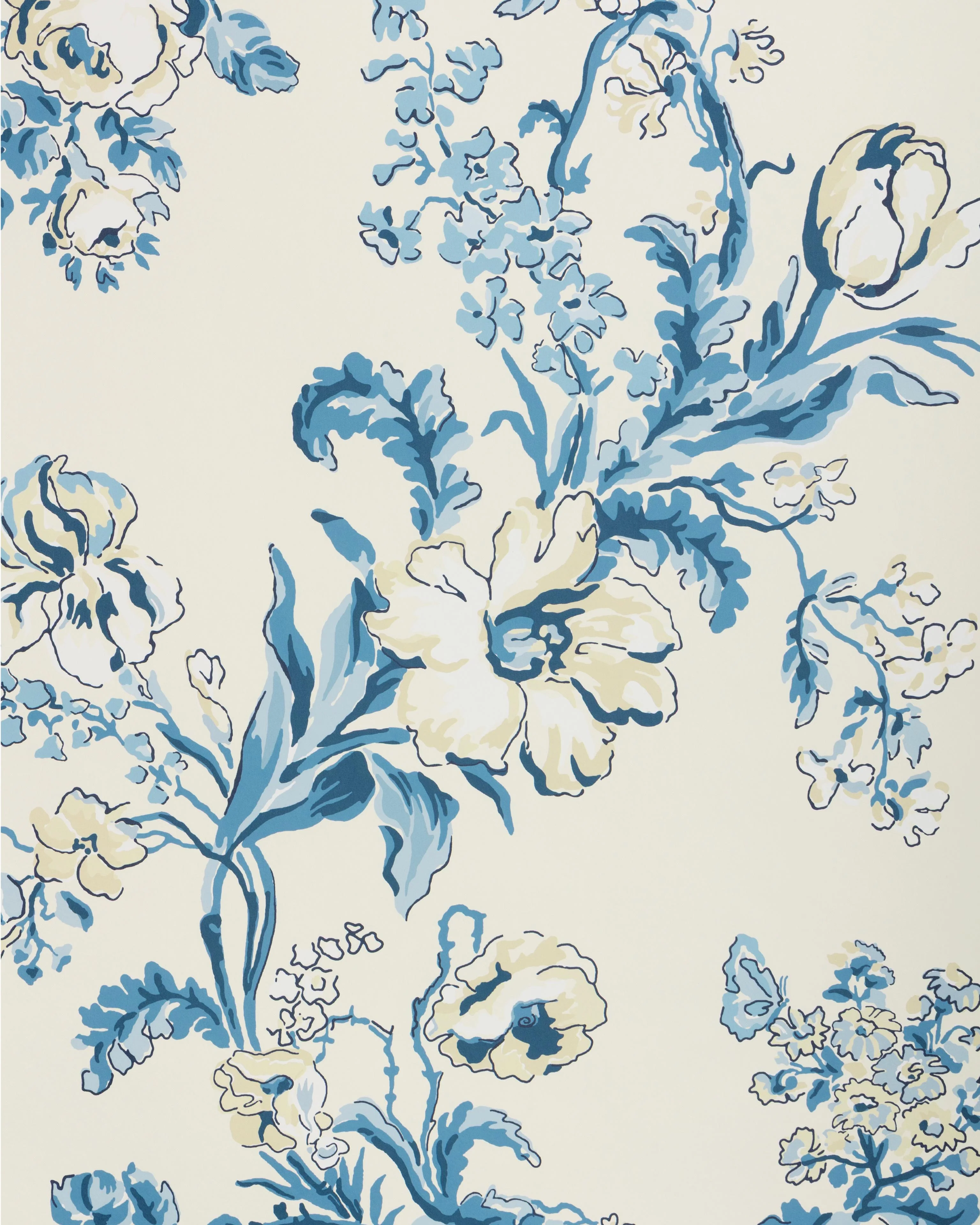 Brunschwig & Fils Maintenon Blue Wallpaper - Image 2
