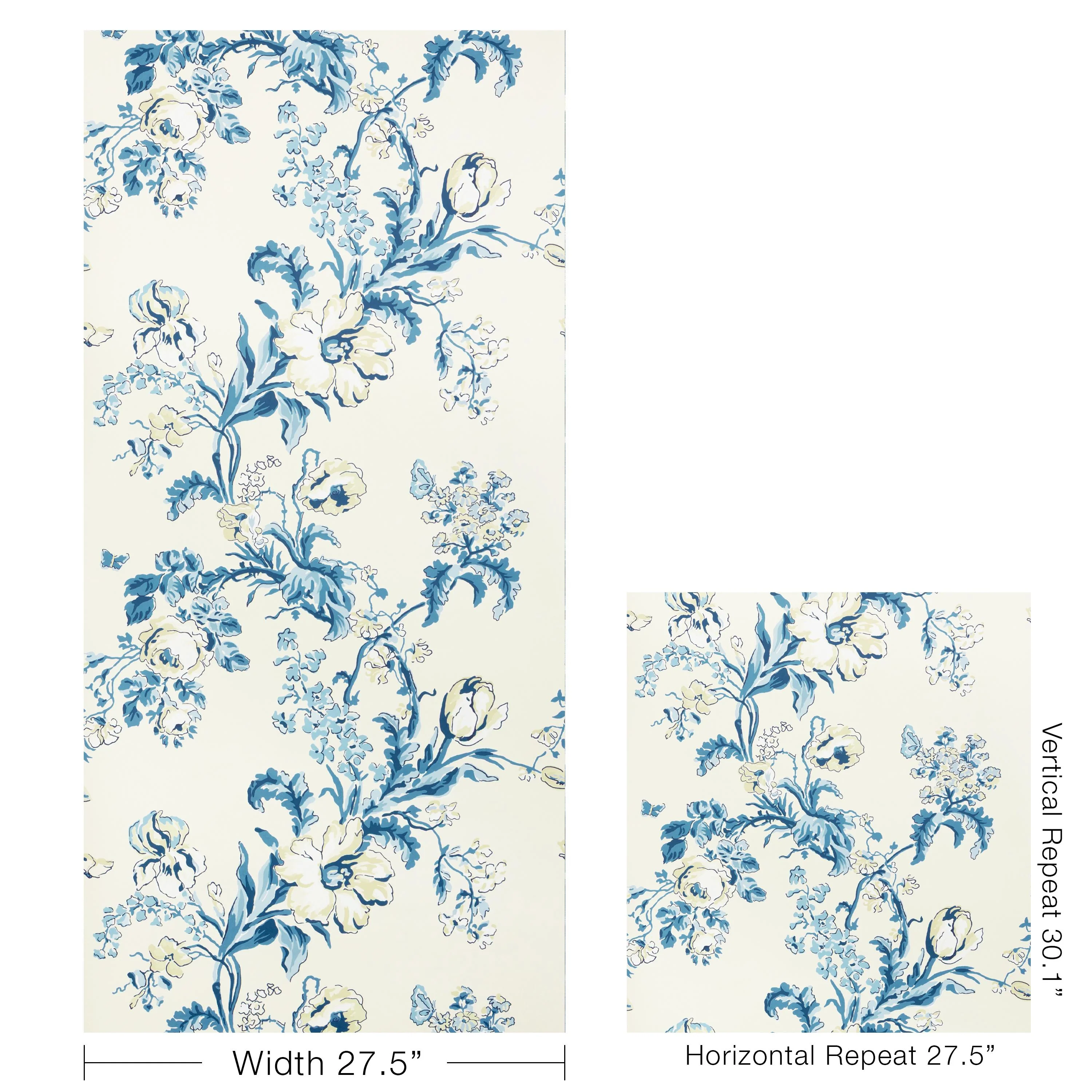 Brunschwig & Fils Maintenon Blue Wallpaper - Image 5