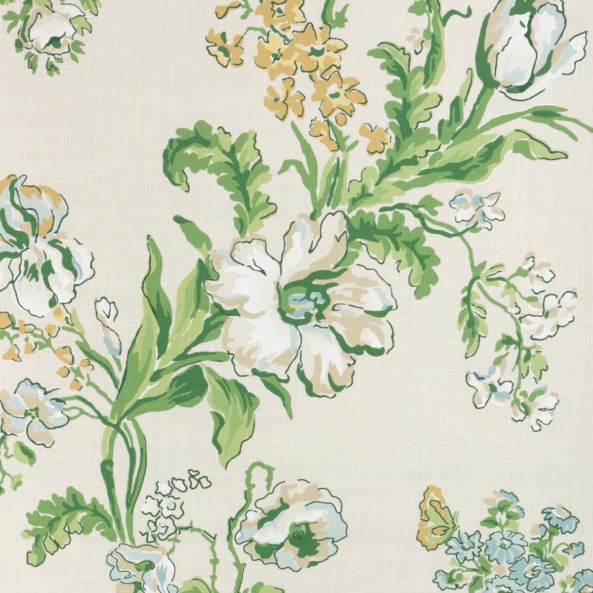 Brunschwig & Fils Maintenon Print Vert/Soleil Fabric