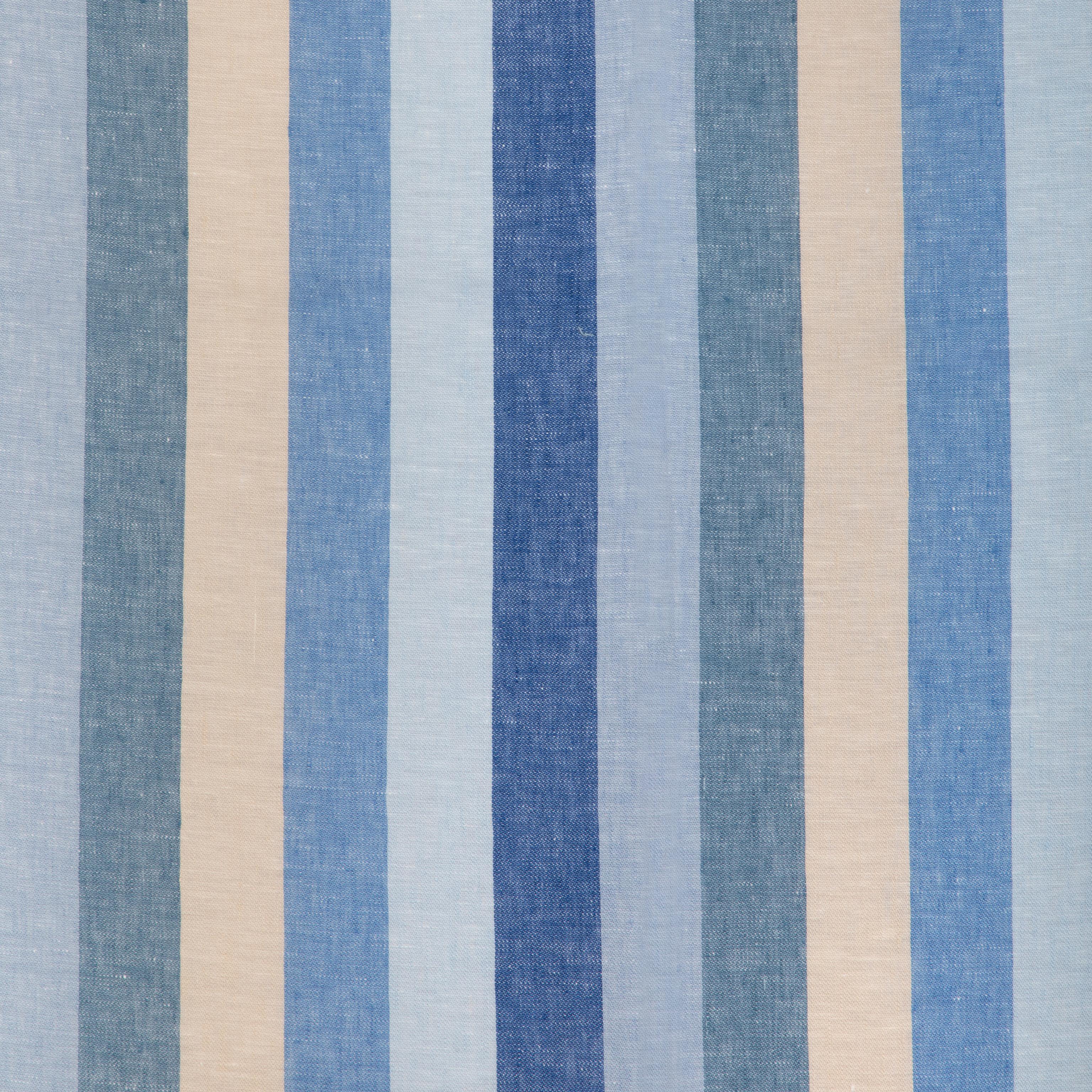 Brunschwig & Fils Picnic Stripe Blue Drapery Fabric - Image 2