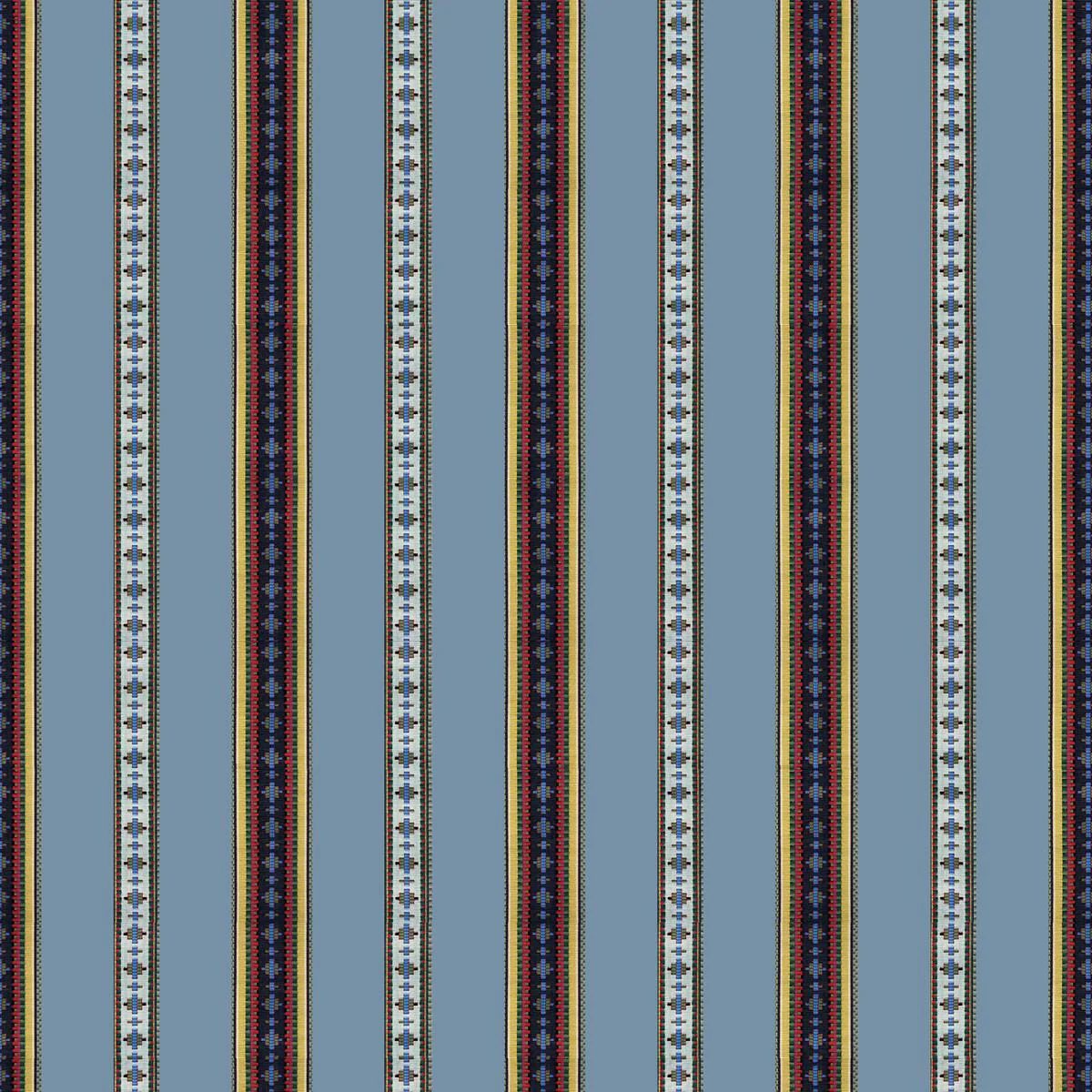 Brunschwig & Fils Rayure Broderie Bleu Upholstery Fabric - Image 3