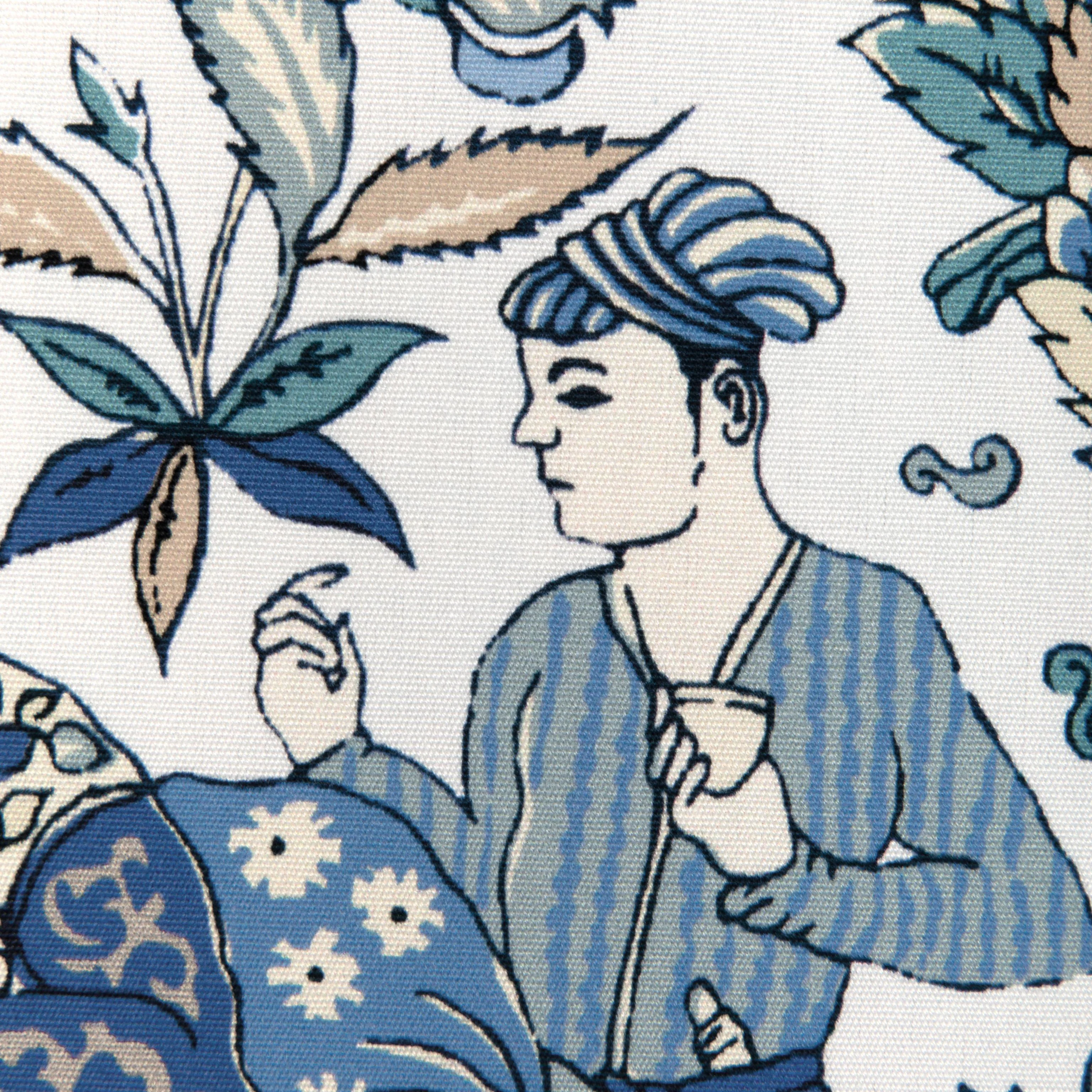 Brunschwig & Fils Shalimar Print Blue/Sand Drapery Fabric - Image 3