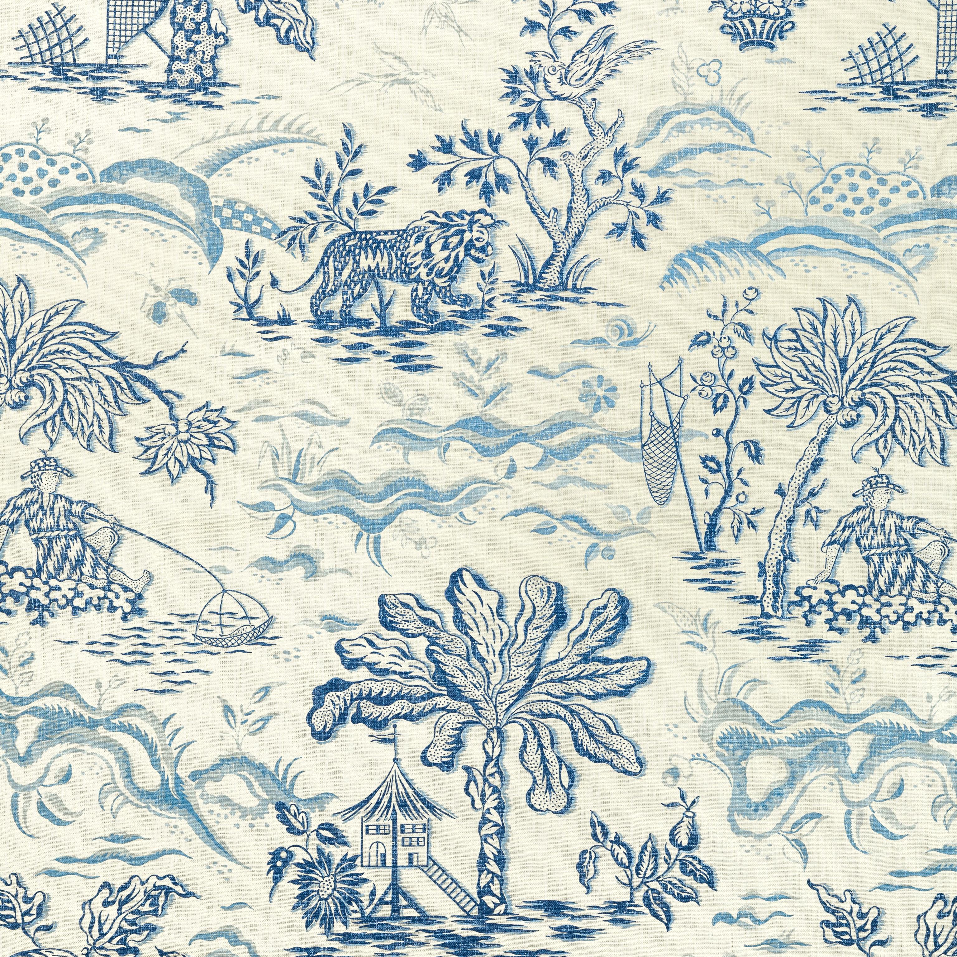 Brunschwig & Fils Valensole Print Navy/Sky Fabric - Image 2