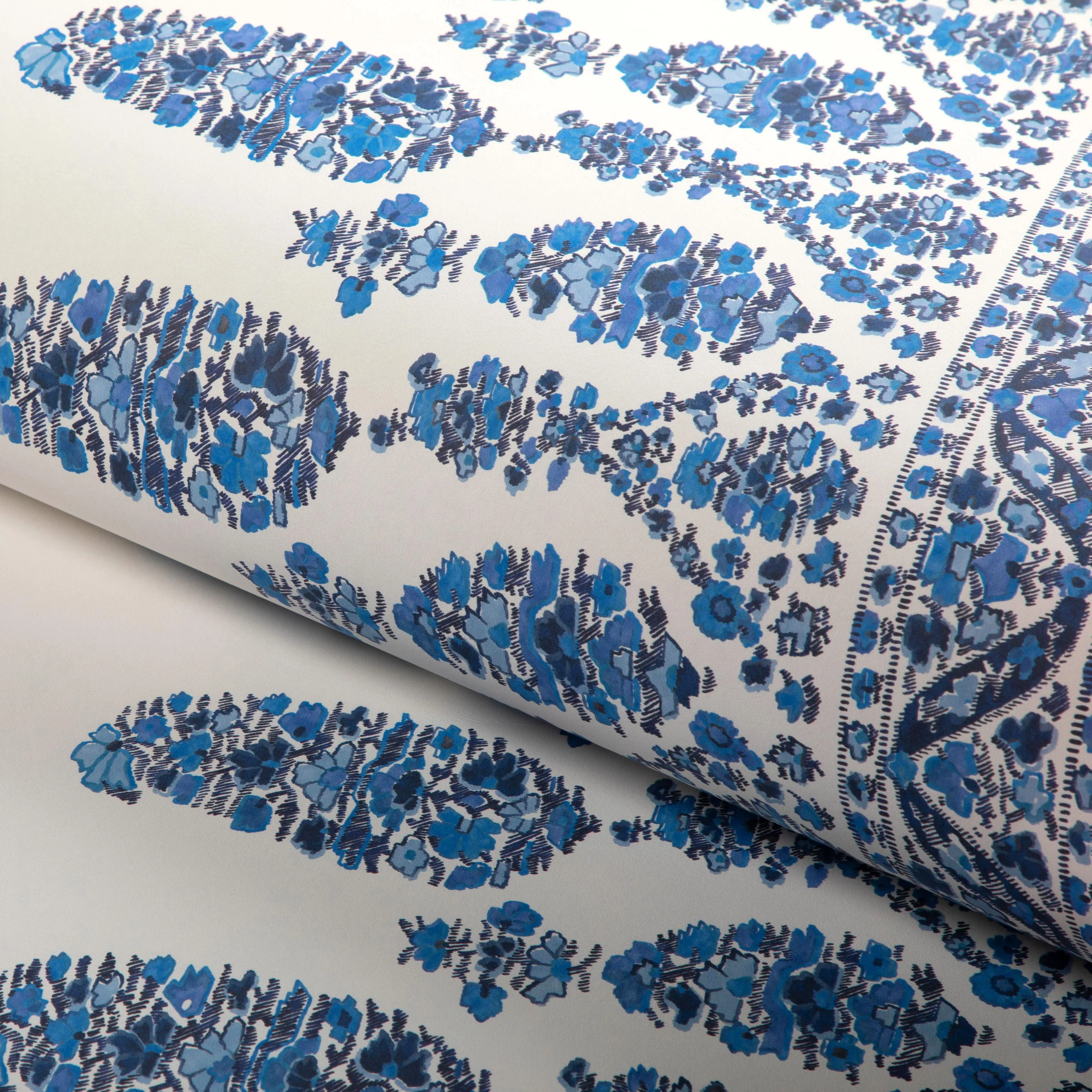 Brunschwig & Fils Visan Navy/Sky Wallpaper - Image 4