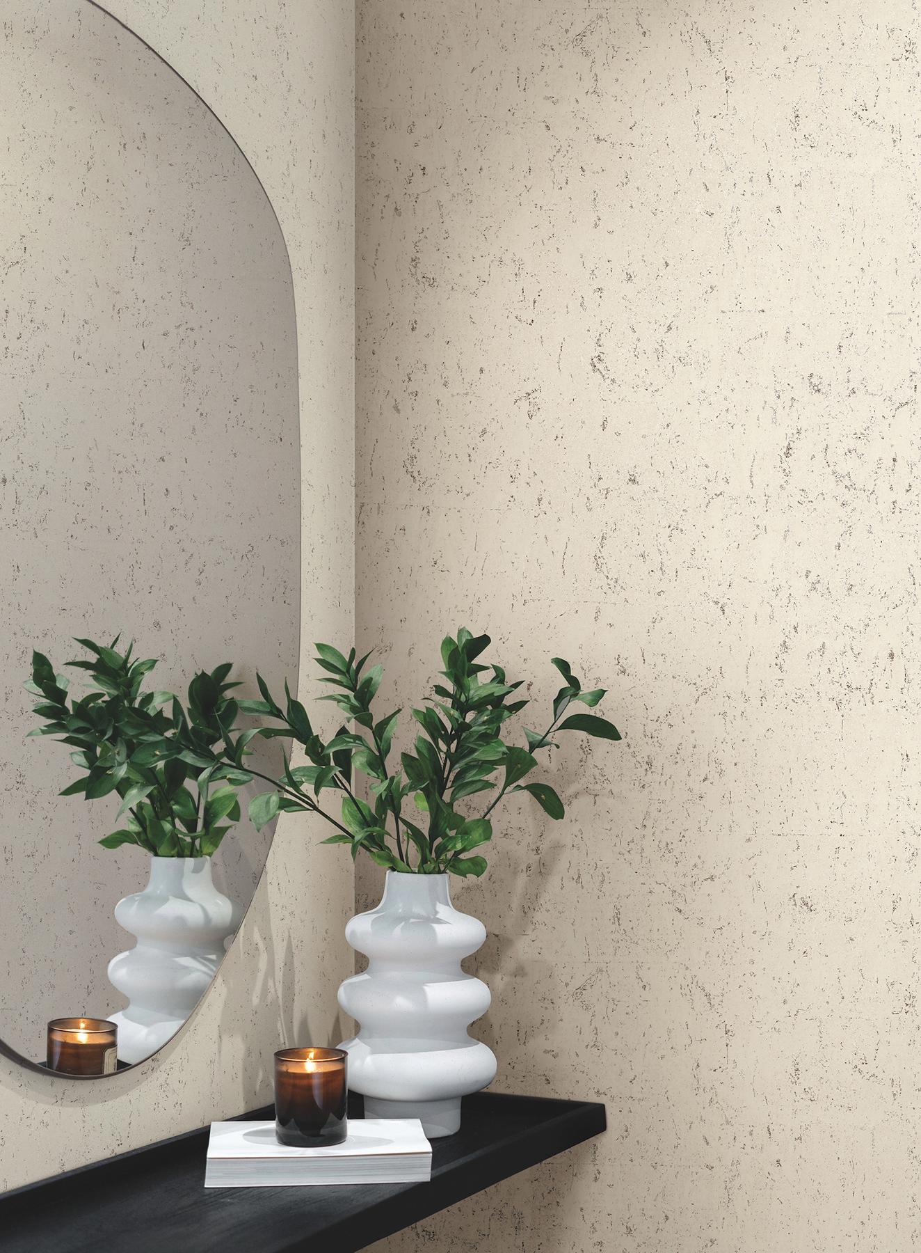 Candice Olson Cork Pale Grey & Silver Wallpaper - Image 4