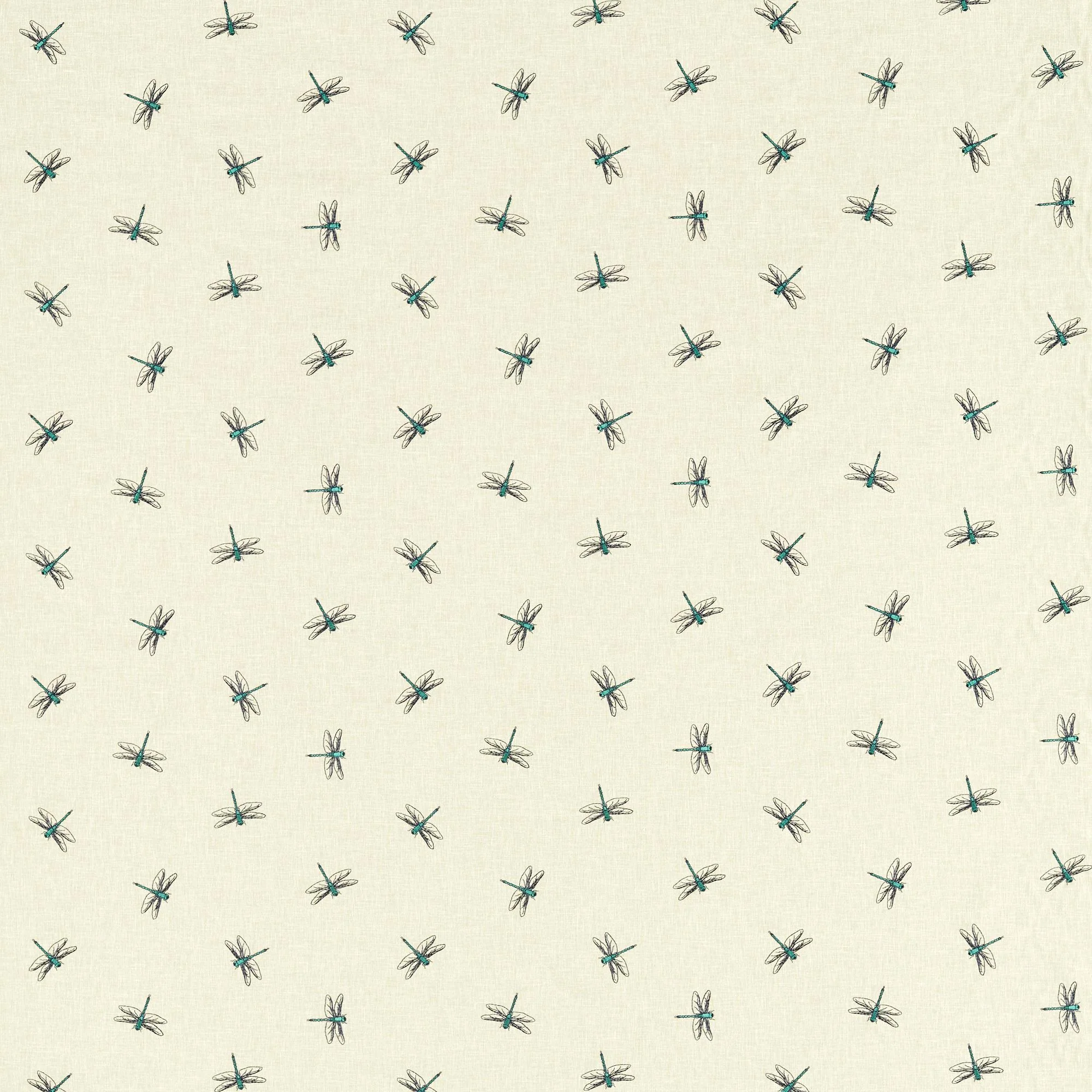 Clarke & Clarke Damsel Teal Drapery Fabric