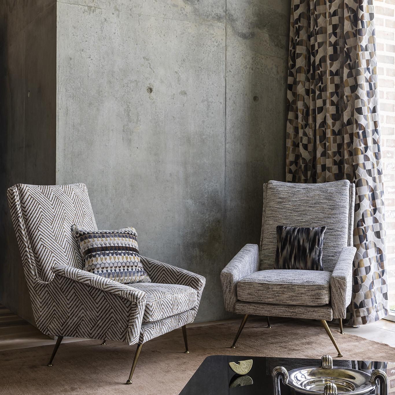 Clarke & Clarke Dritto Slate Upholstery Fabric - Image 4