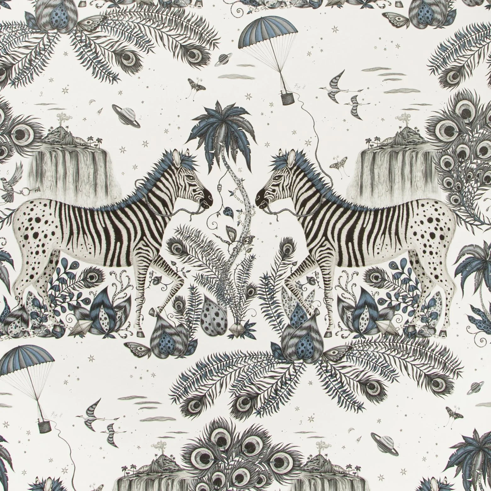 Clarke & Clarke Lost World Blue Wallpaper - Image 2