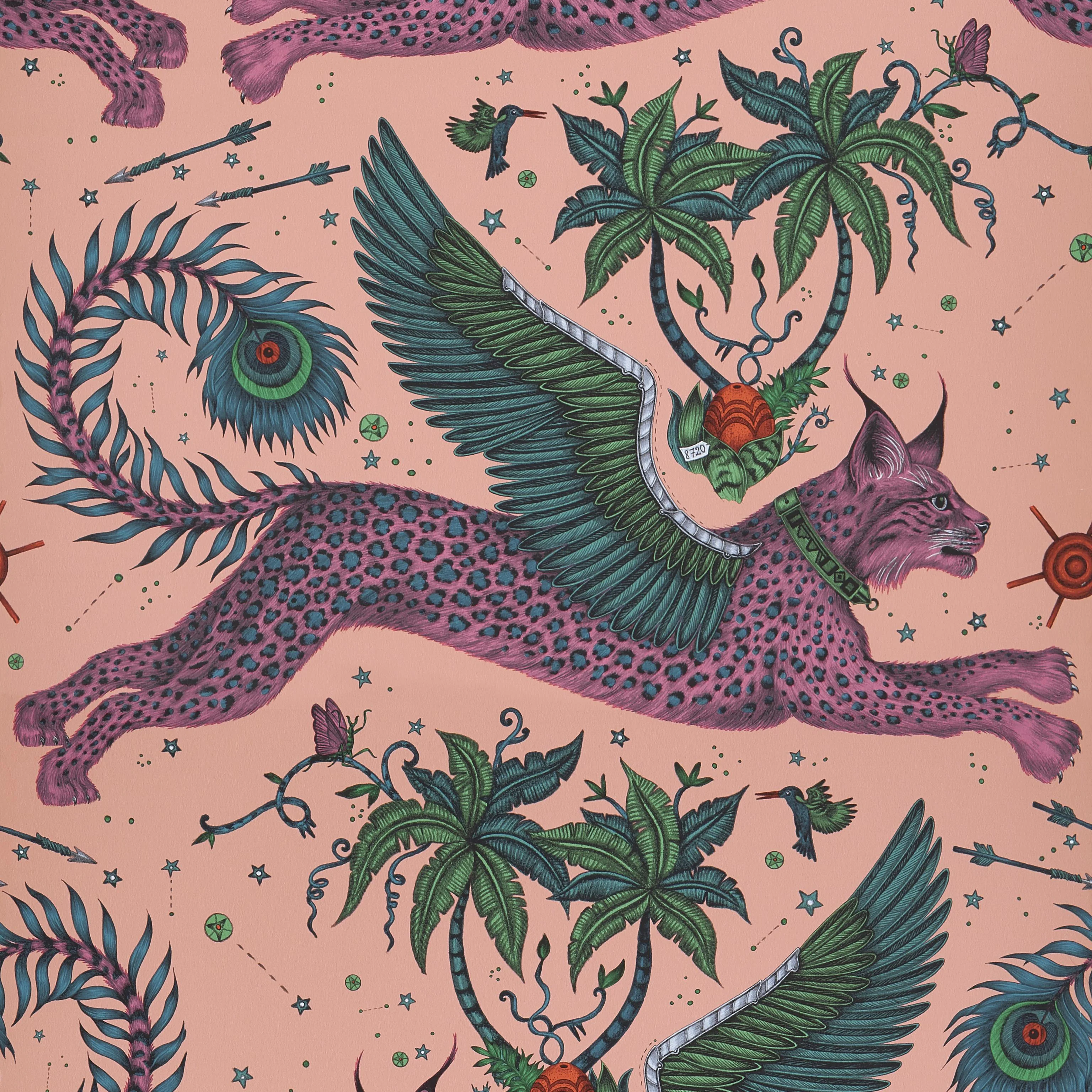 Clarke & Clarke Lynx Coral Wallpaper