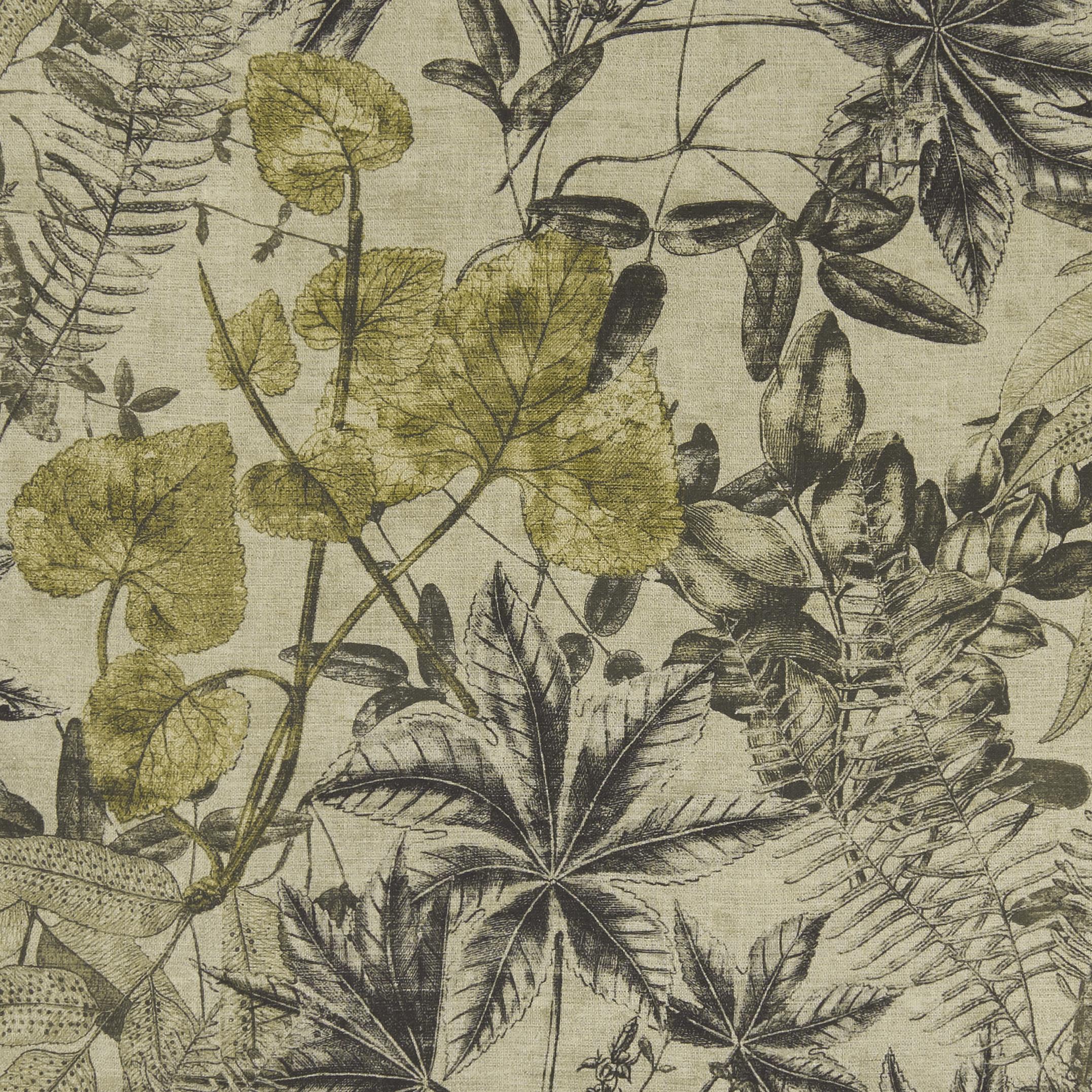 Clarke & Clarke Madagascar Charcoal/Charteuse Fabric - Image 2