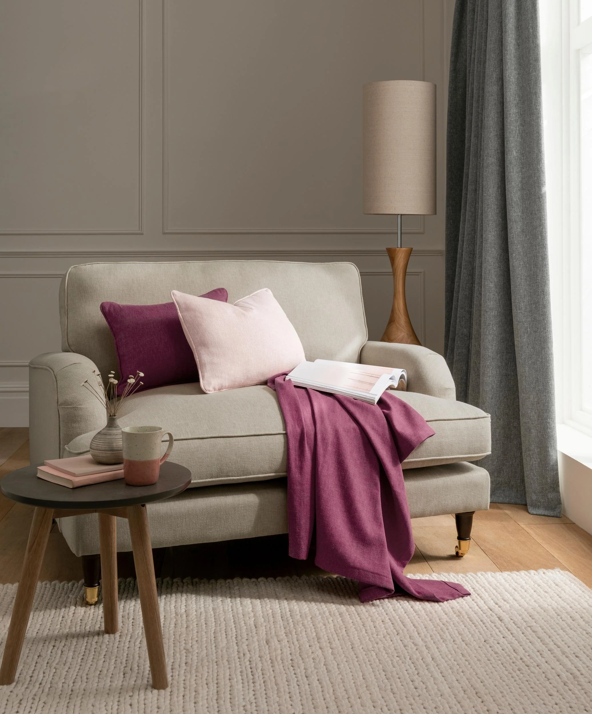 Clarke & Clarke Orla Blush Upholstery Fabric - Image 3