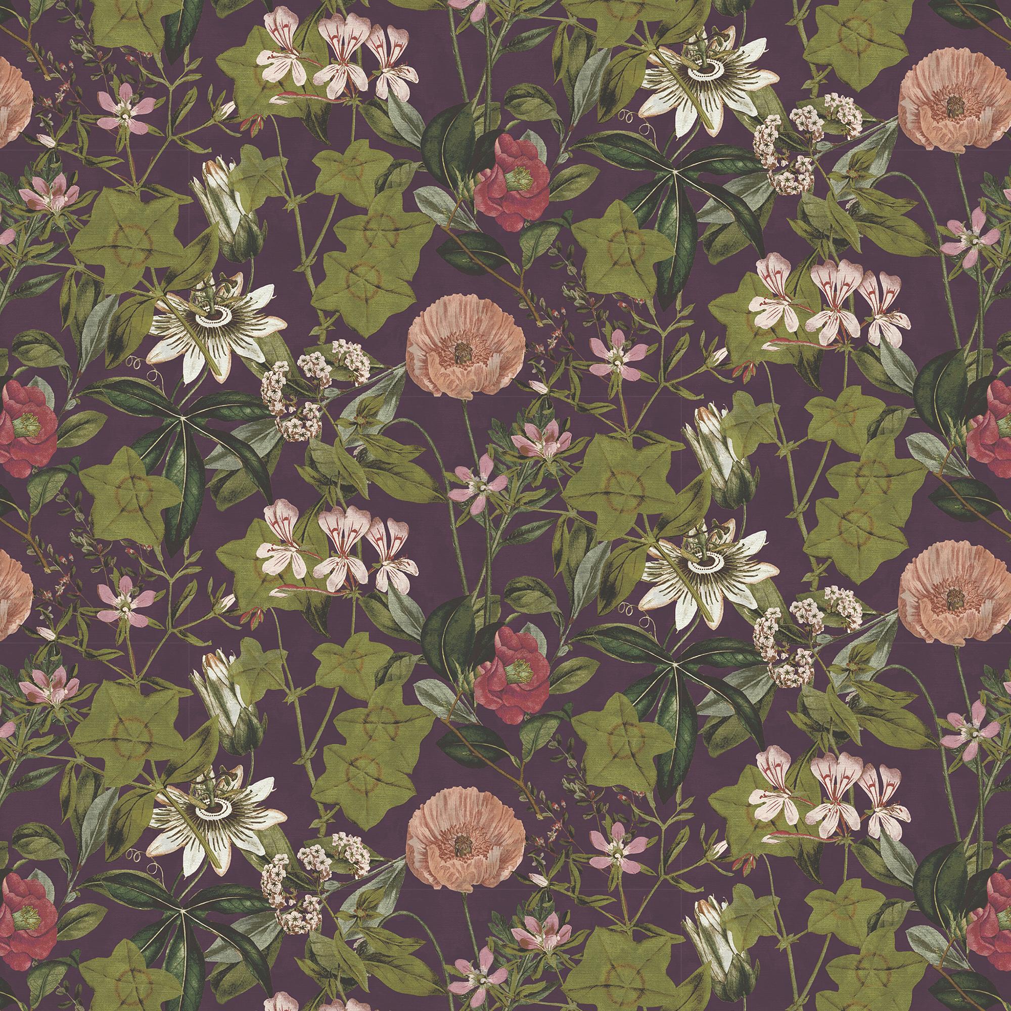 Clarke & Clarke Passiflora Mulberry Velvet Fabric