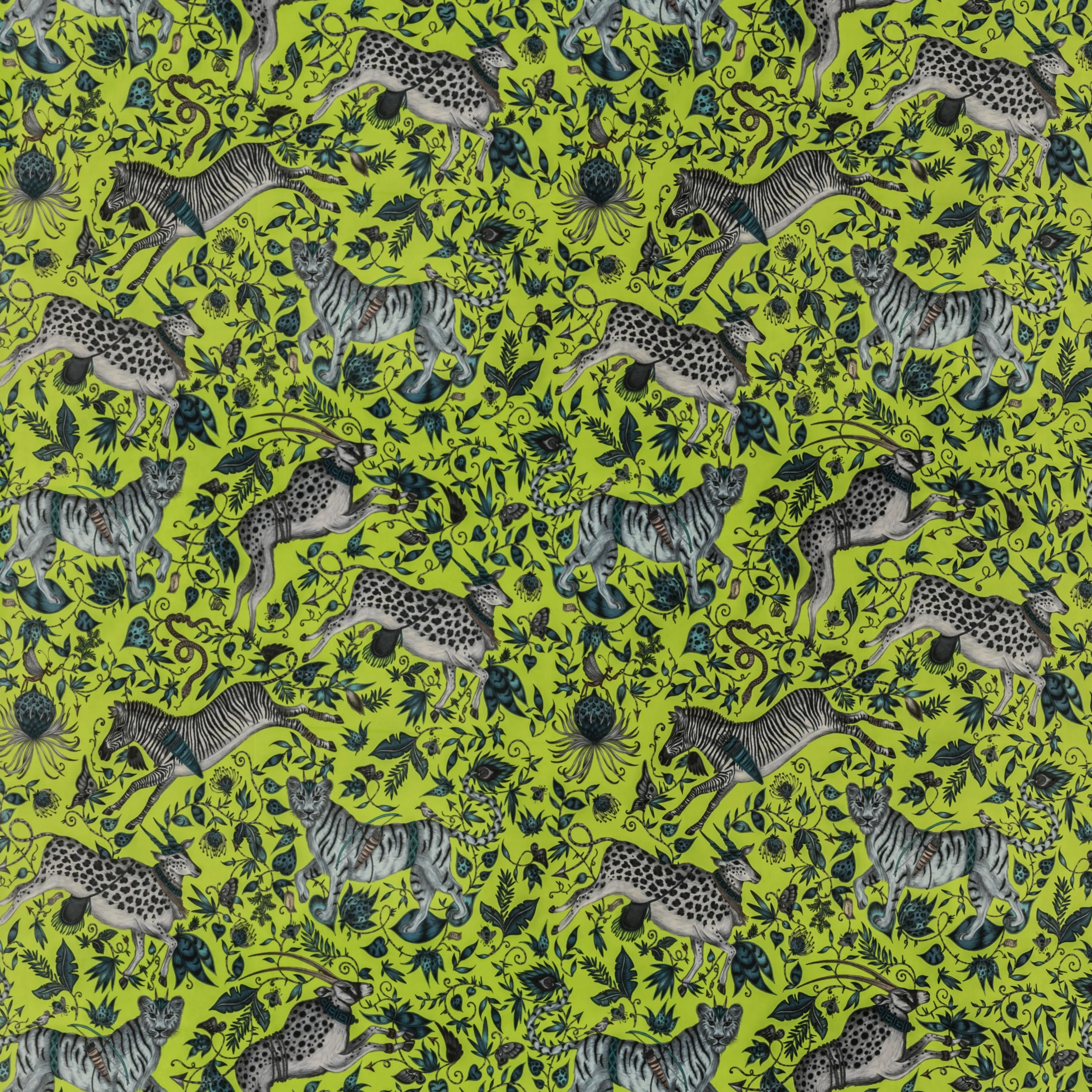 Clarke & Clarke Protea Velvet Lime Fabric - Image 2