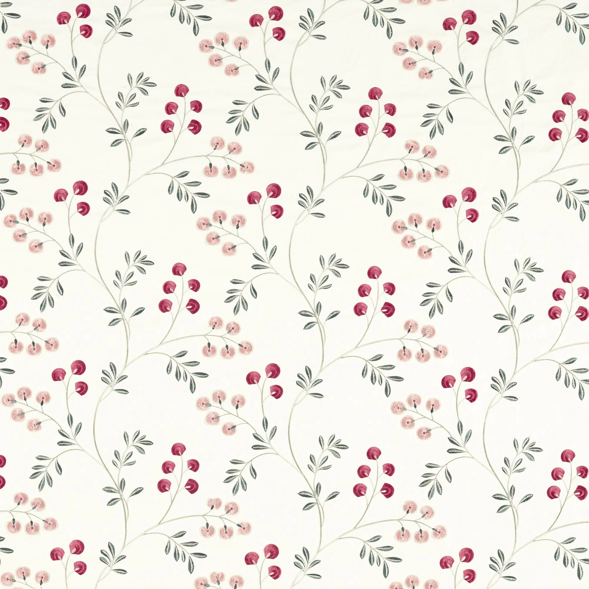 Clarke & Clarke Rochelle Blush/Raspberry Drapery Fabric
