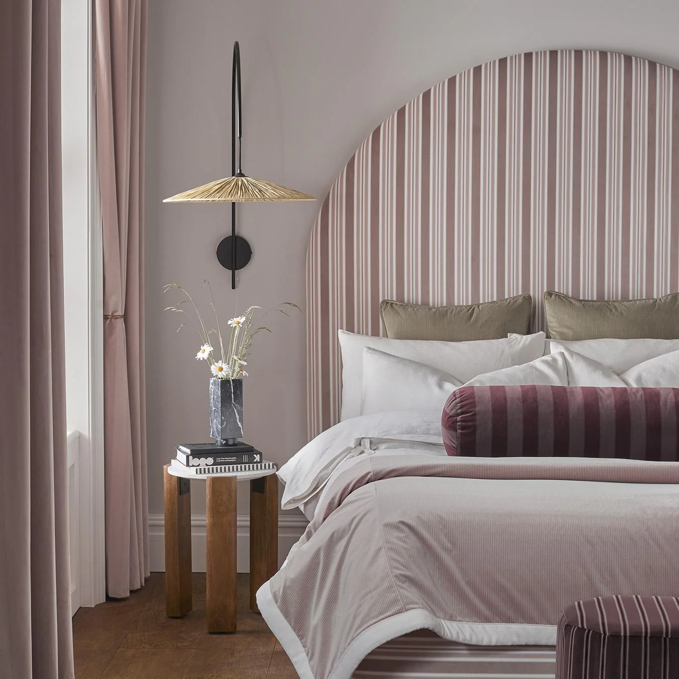 Clarke & Clarke Wilmott Blush Upholstery Fabric - Image 3